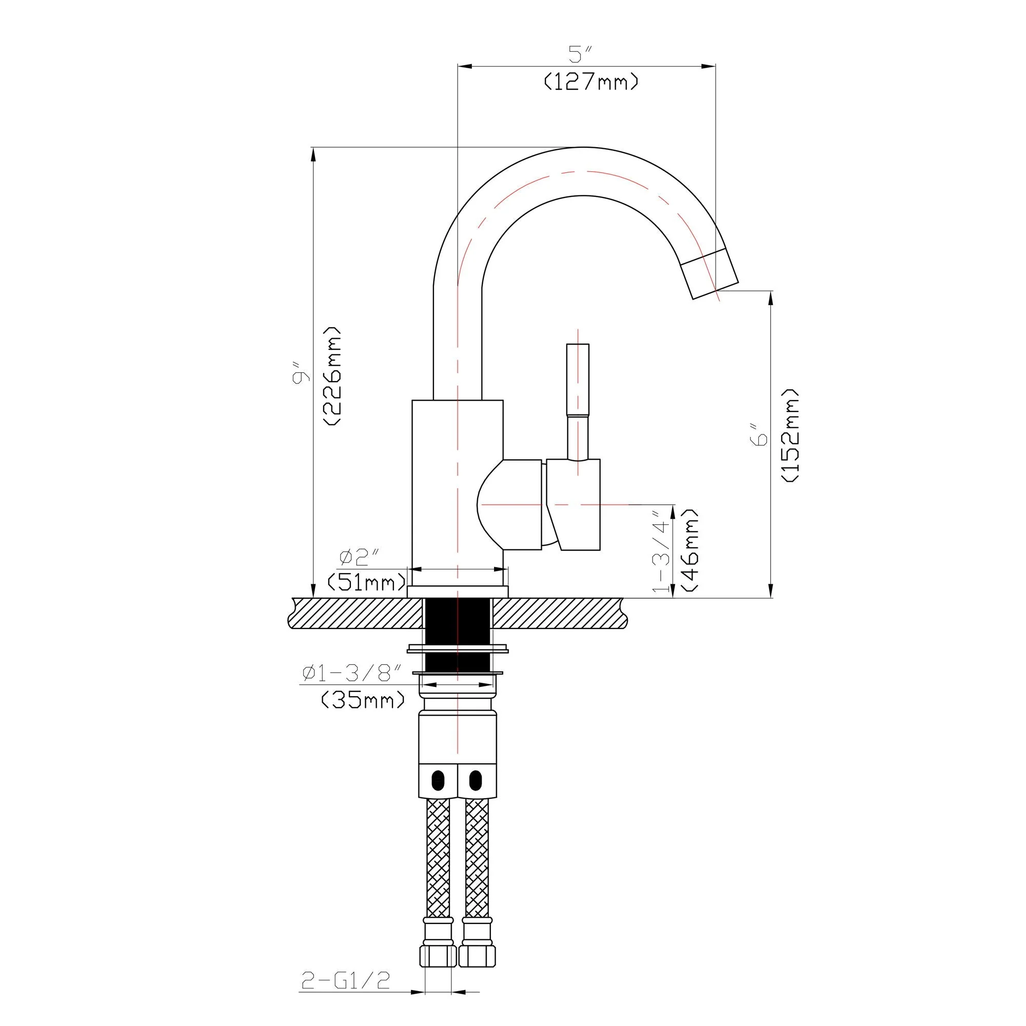 Modern Bathroom Faucet Single Hole Single Handle - Image 8