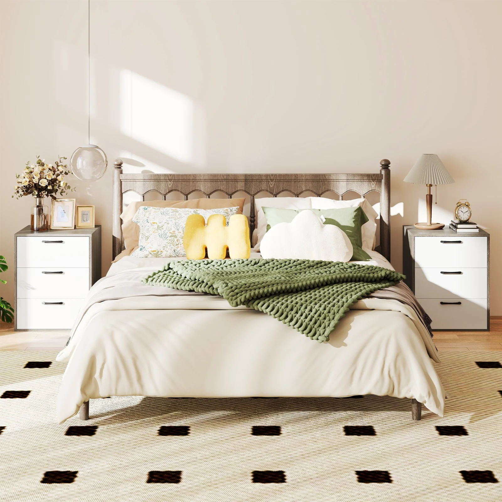 Modern Dresser Nightstand with 3 Slide-Out Drawers - Image 6