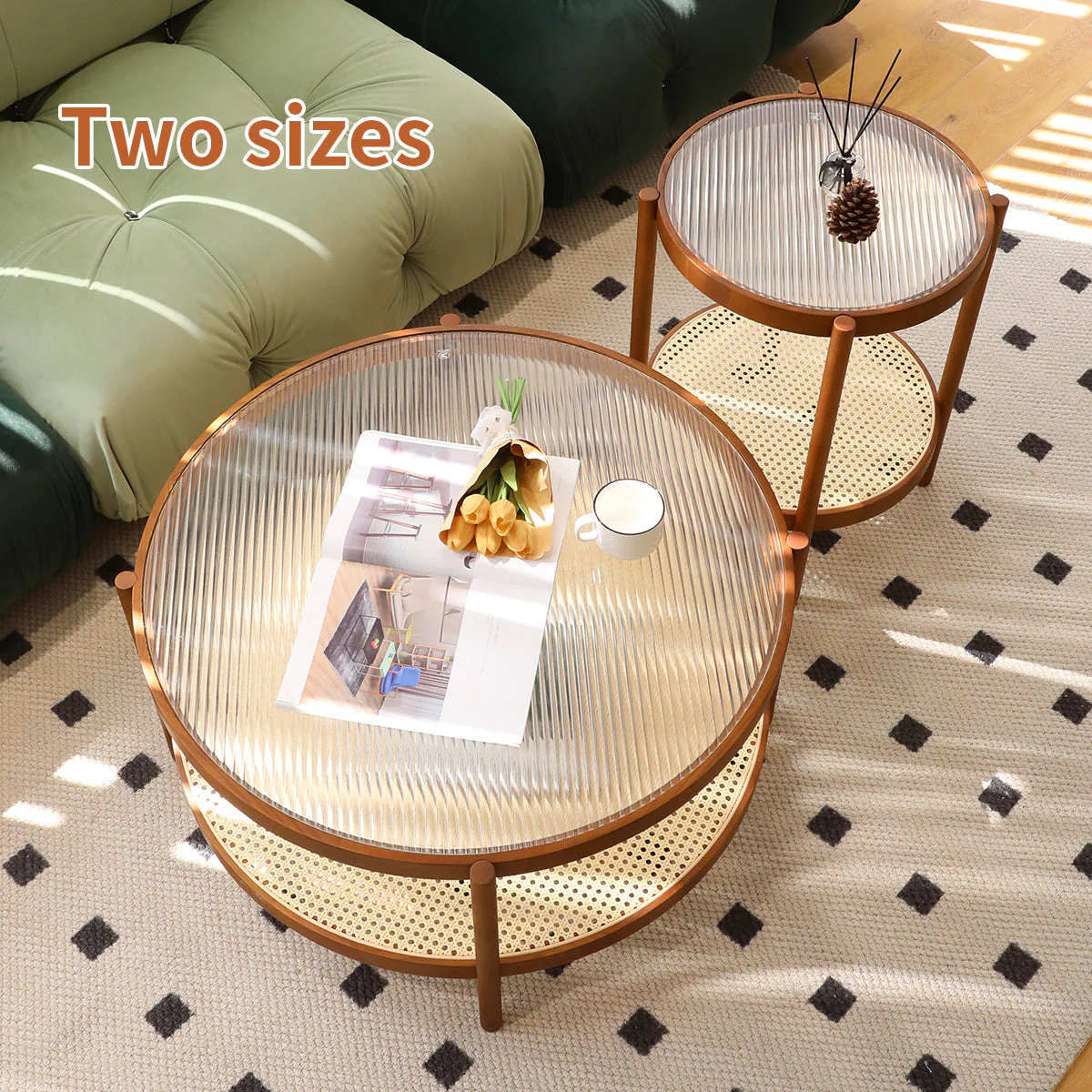 Farmhouse Coffee Table Set, Side End Table - Image 10