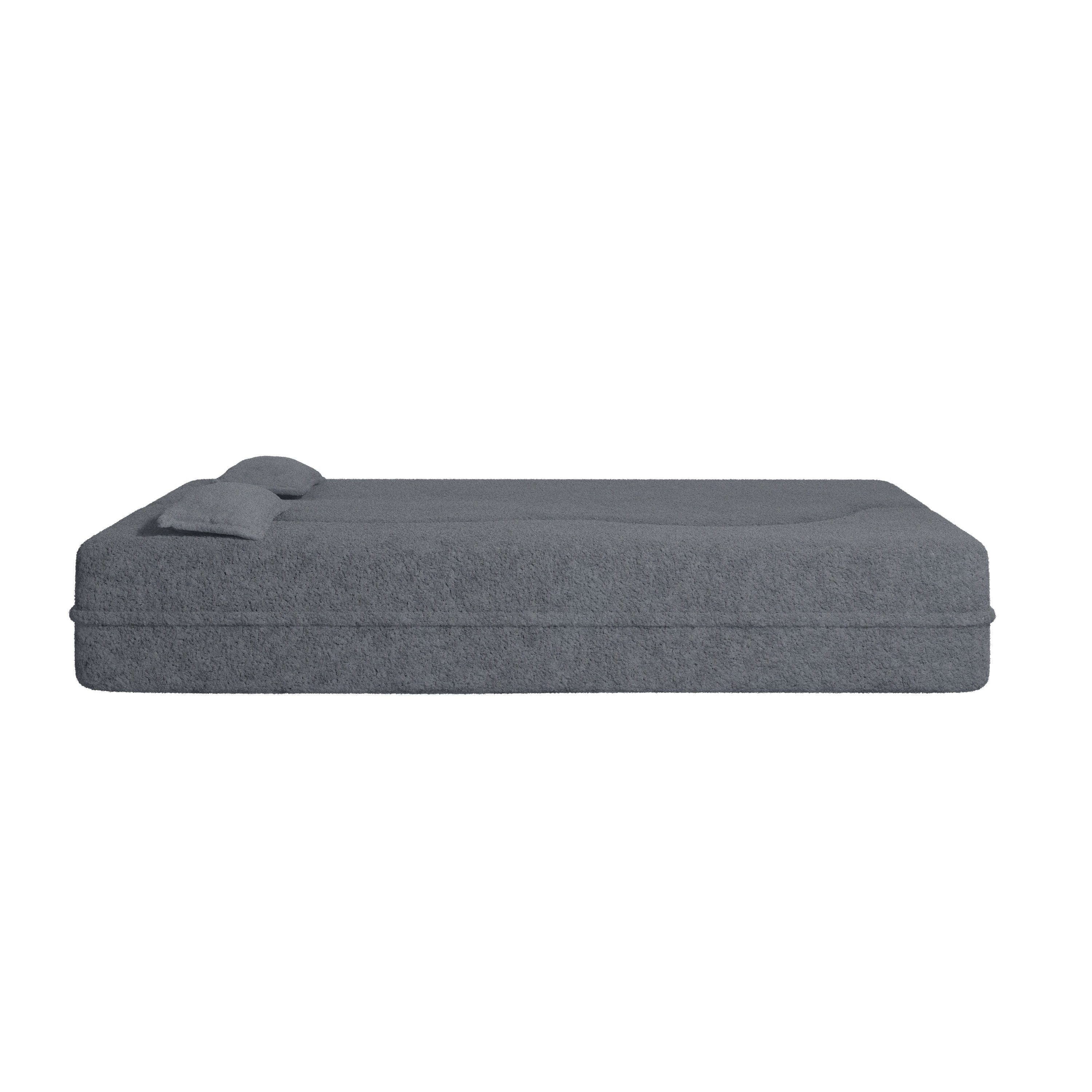 Modern Floor Sofa, with 2 Pillows, Grey - Image 14