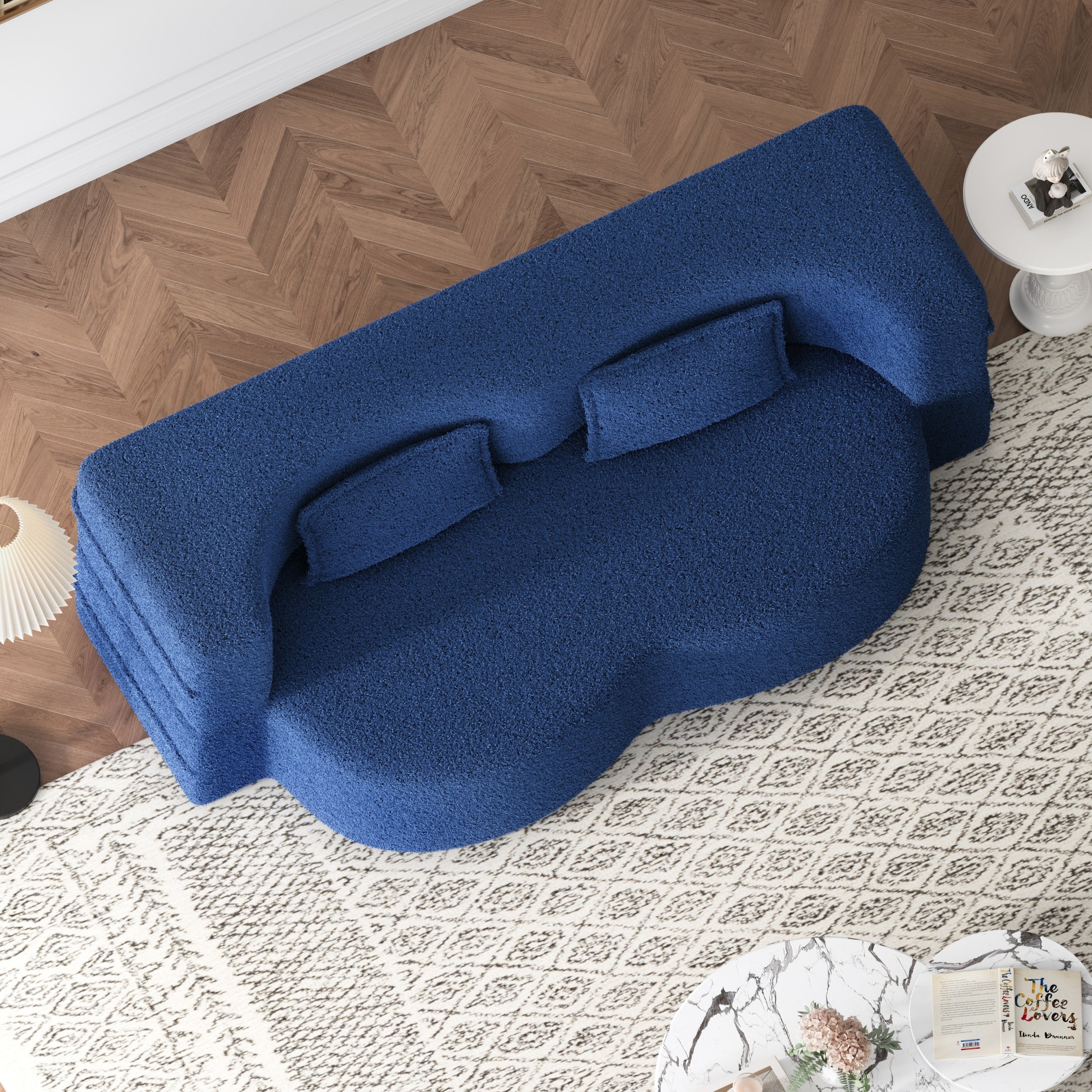 Modern Convertible Floor Sofa with 2 Pillows - Image 8