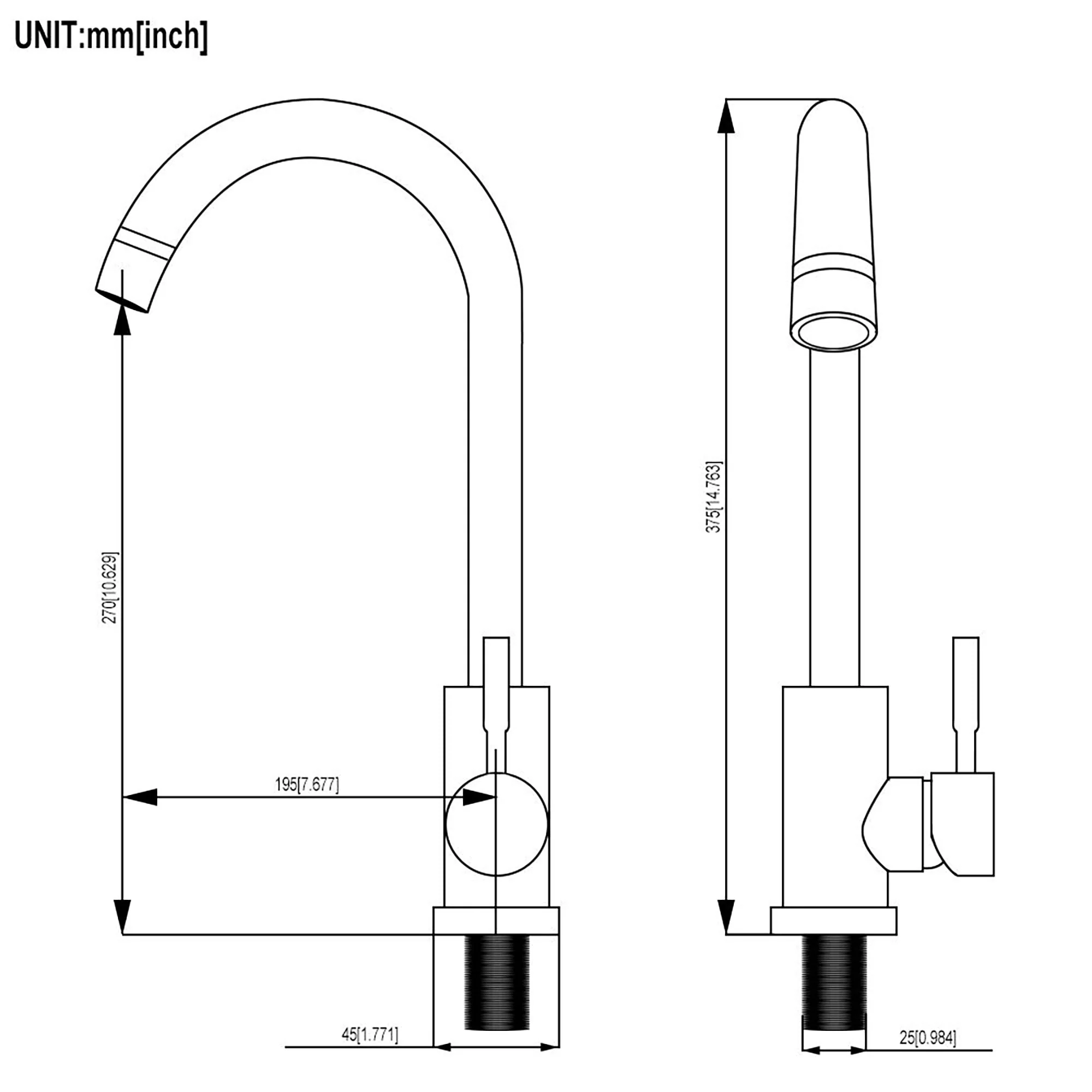 Kitchen Sink Faucet With Single Handle - Image 5