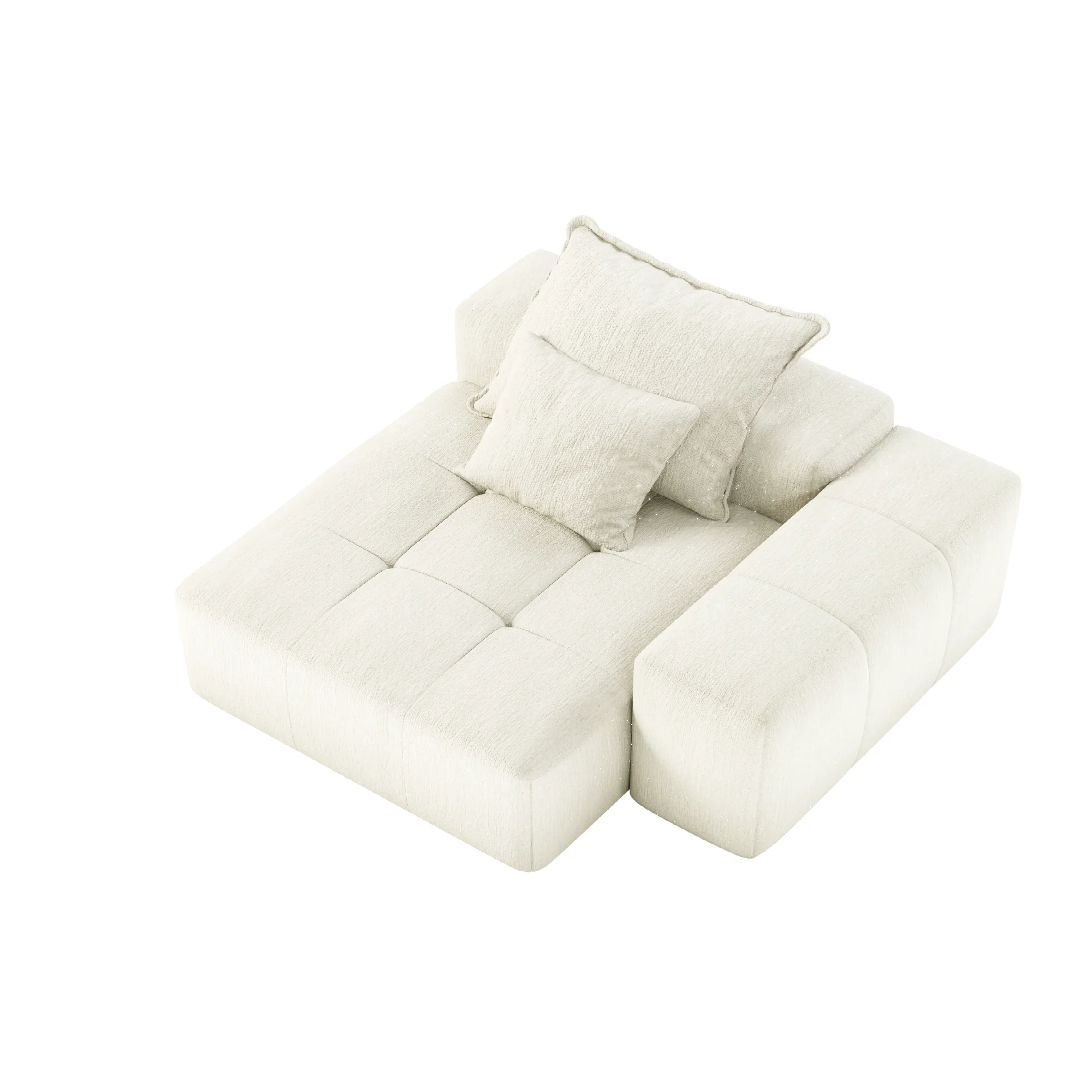 Modern Oversized Modular Sectional Sofa with 2 Pillows - Image 2