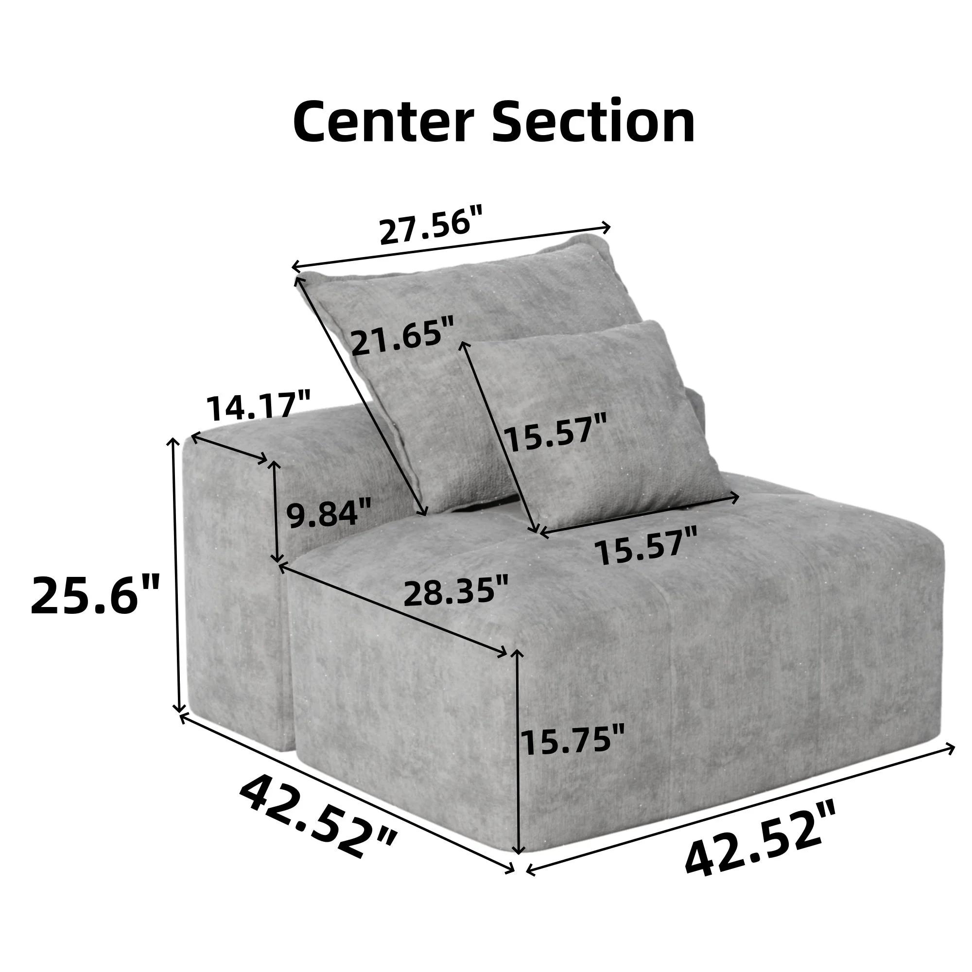 Oversized Modular Sectional Sofa with 2 Pillows - Image 6