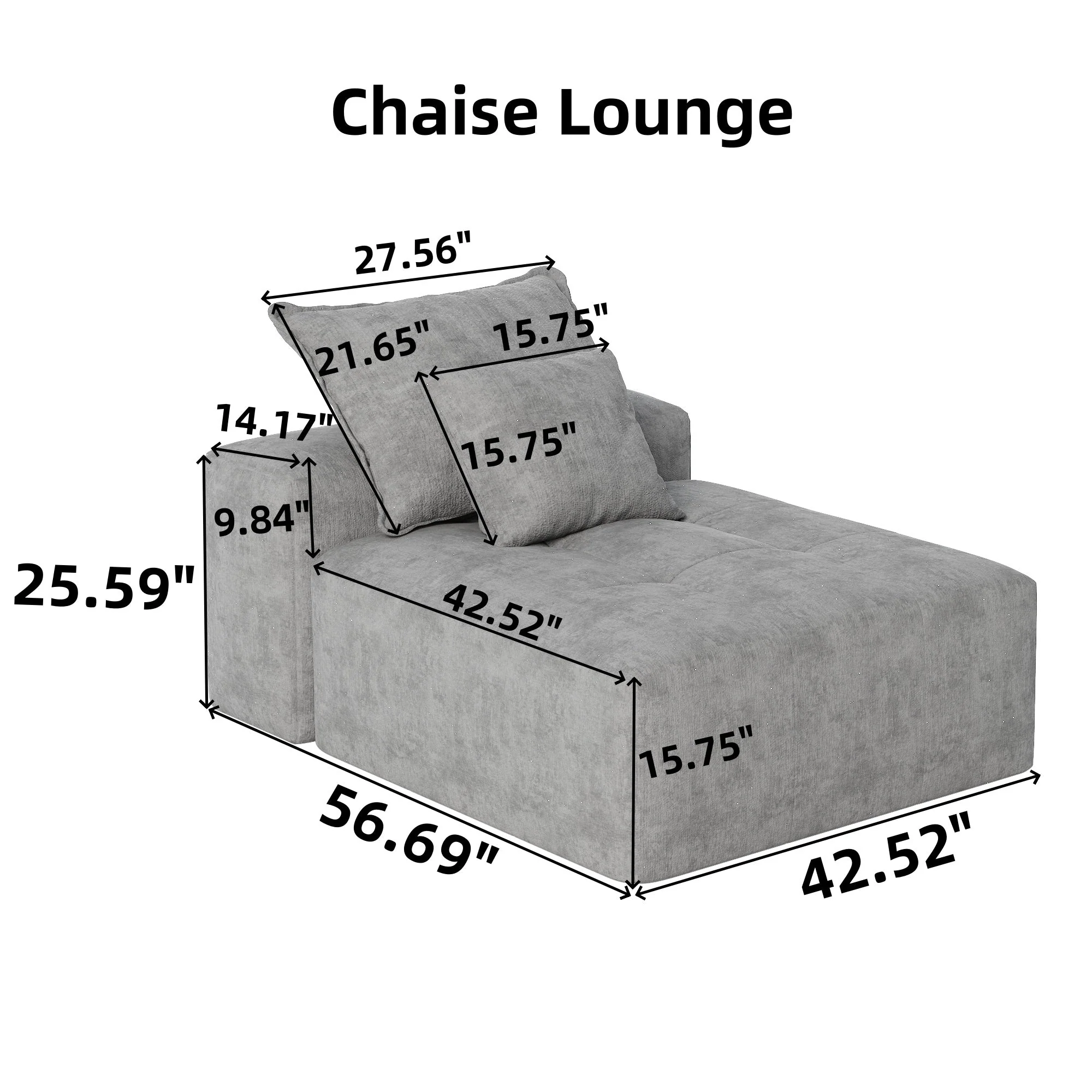 Oversized Modular Sectional Sofa with 2 Chaise Lounge, 4 Pillows, Beige - Image 18