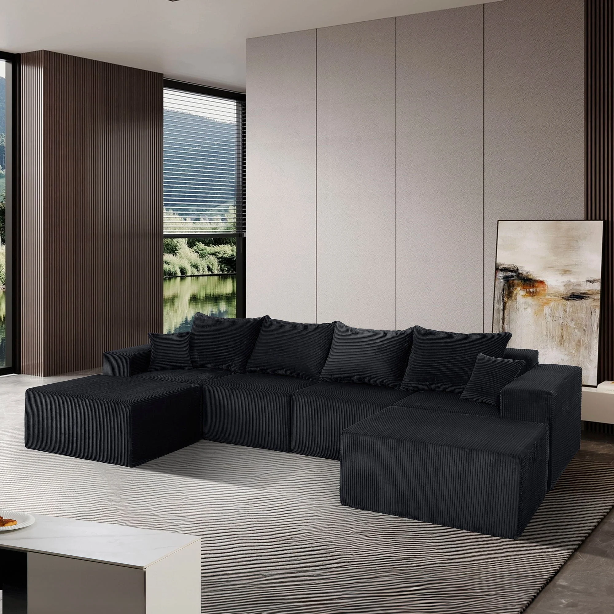 Modular Sectional Sofa, Convertible Couch With Chaise