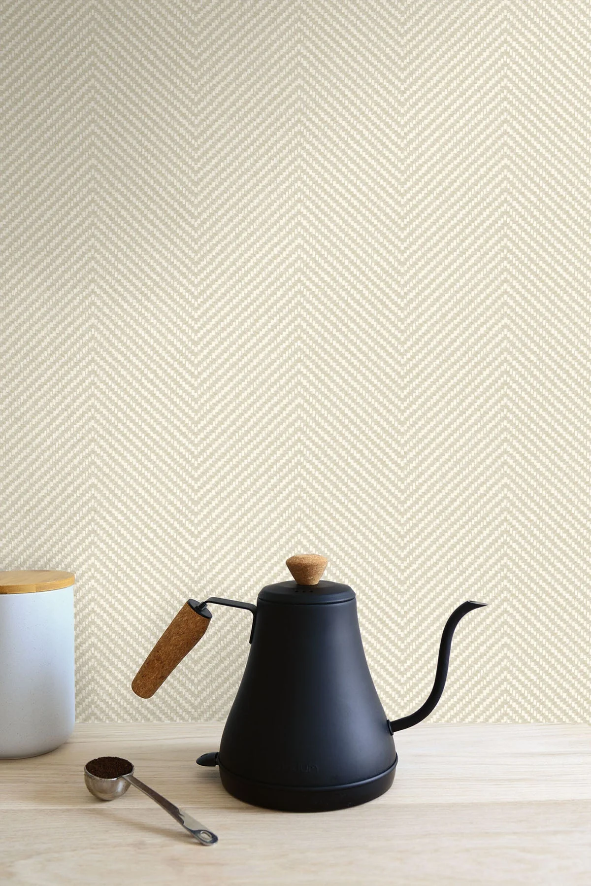 More Textures Café Chevron Embossed Vinyl Unpasted Wallpaper - Image 17