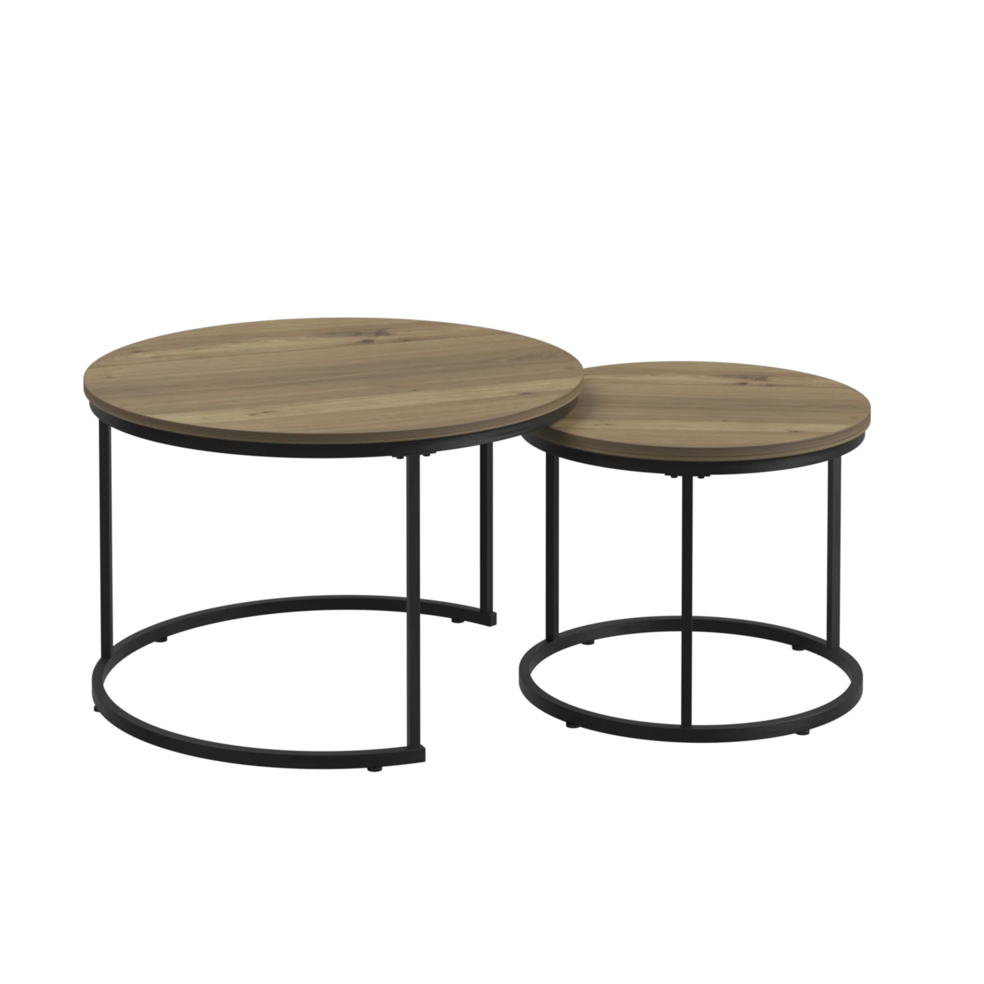 Nesting Coffee Table Set of 2 (27.6inch), Brown - Image 16
