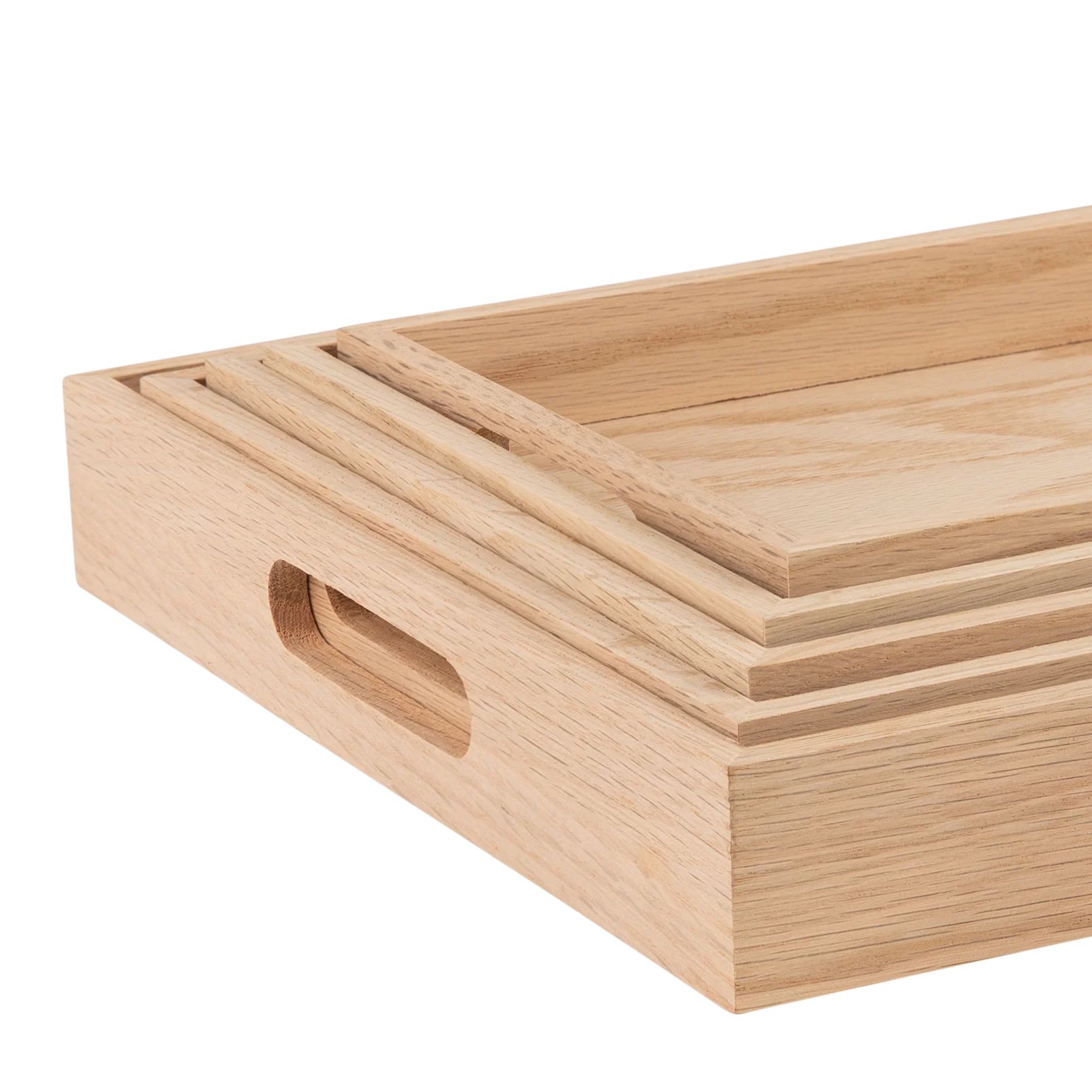 Oak Wood Nested Serving Trays, Set of 5 - Image 4