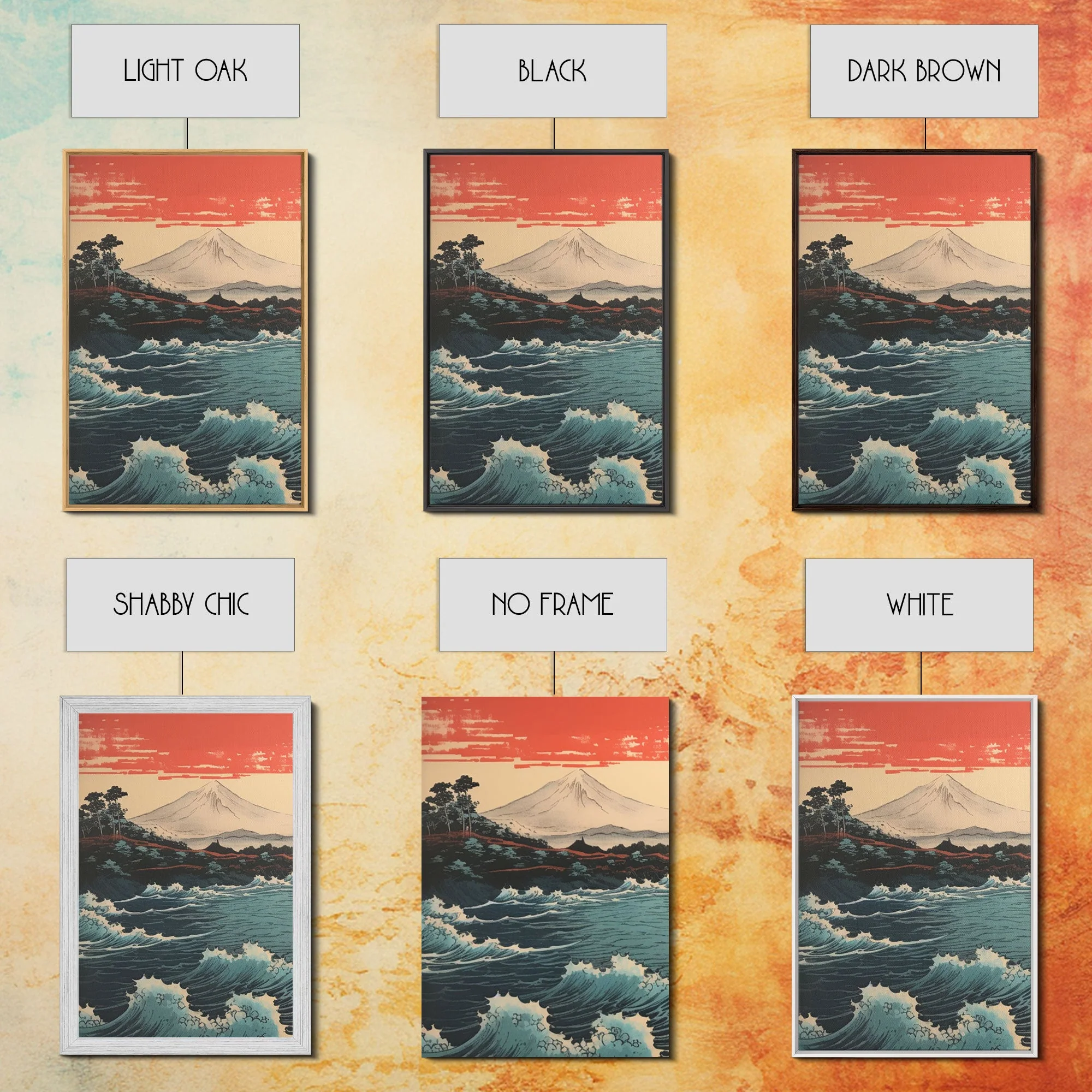 Ocean Waves, Japanese Wall Art, Canvas Print, 3 Piece Wall Art - Image 14