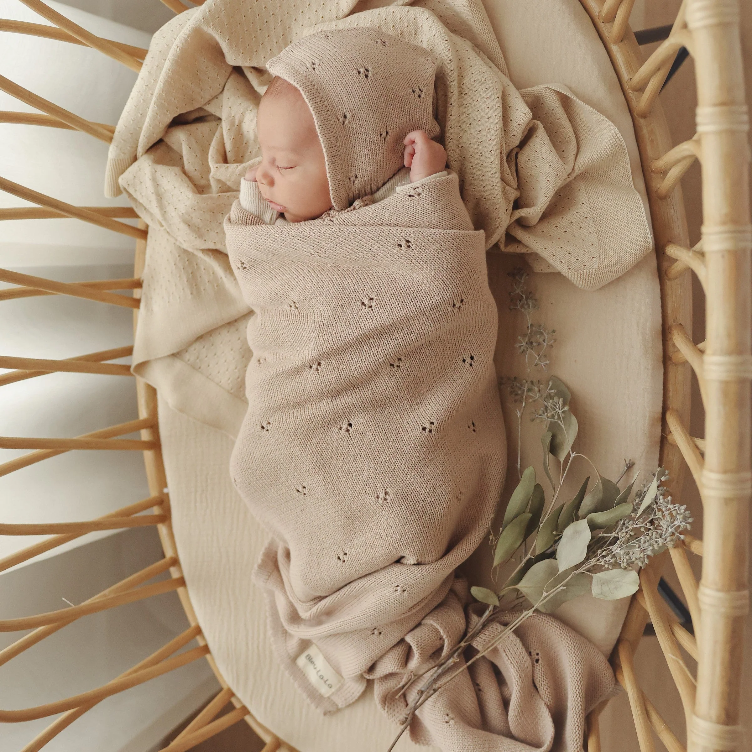 Organic Pointelle Luxury Knit Swaddle Blanket - Image 7