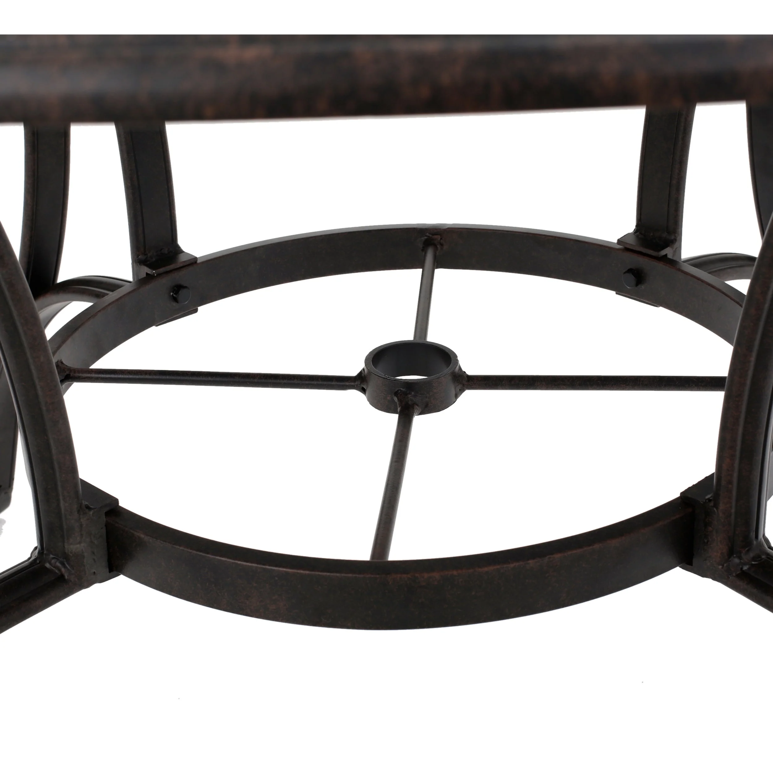 Outdoor Cast Aluminum Circular Dining Table, Bronze - Image 11