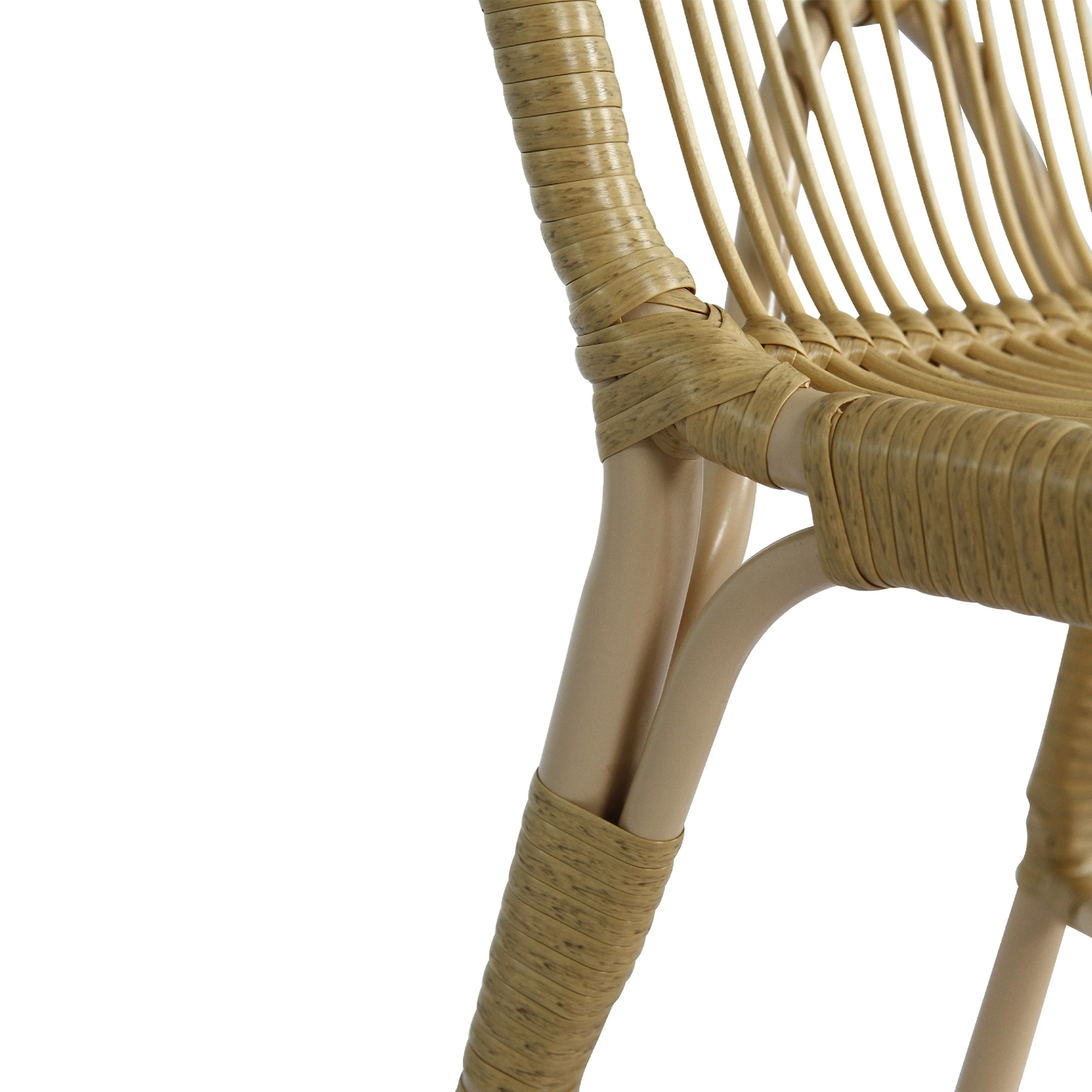 Outdoor Patio Dining Chairs Set of 2, Natural Rattan Weave - Image 11