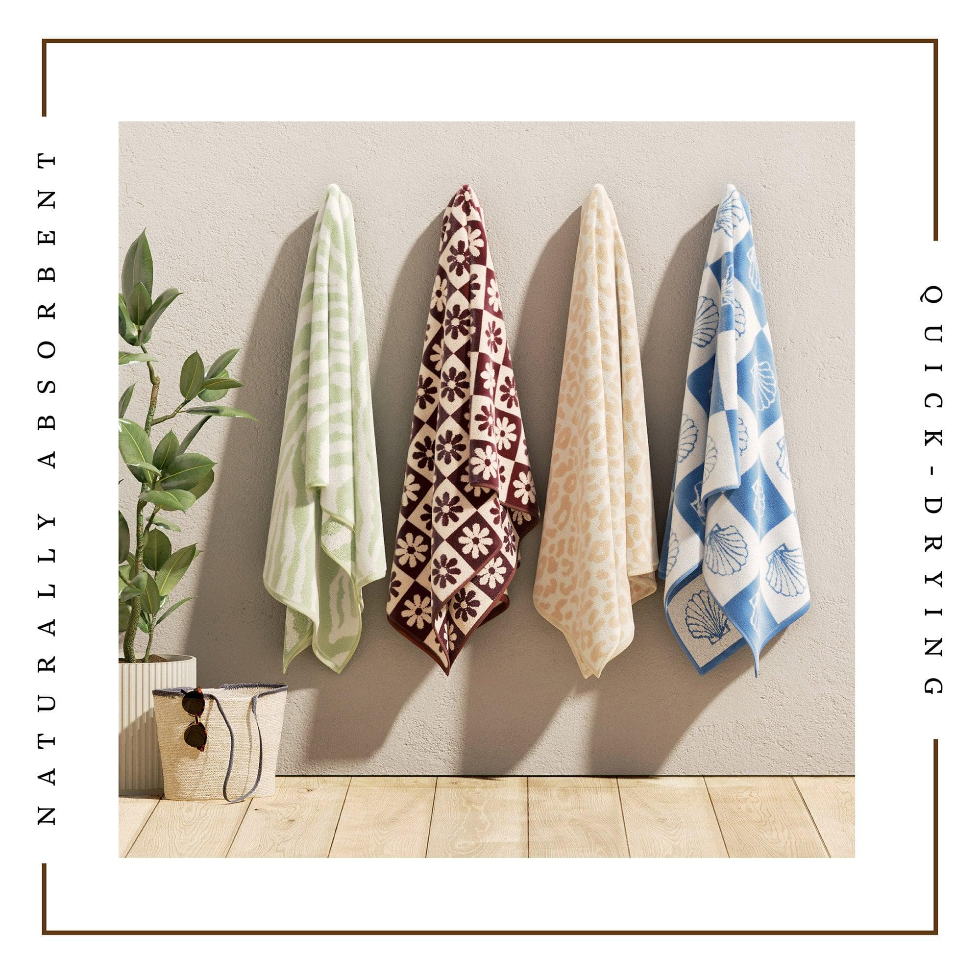 Oversized Retro Printed Beach Towel - St. Barts Collection - Image 47