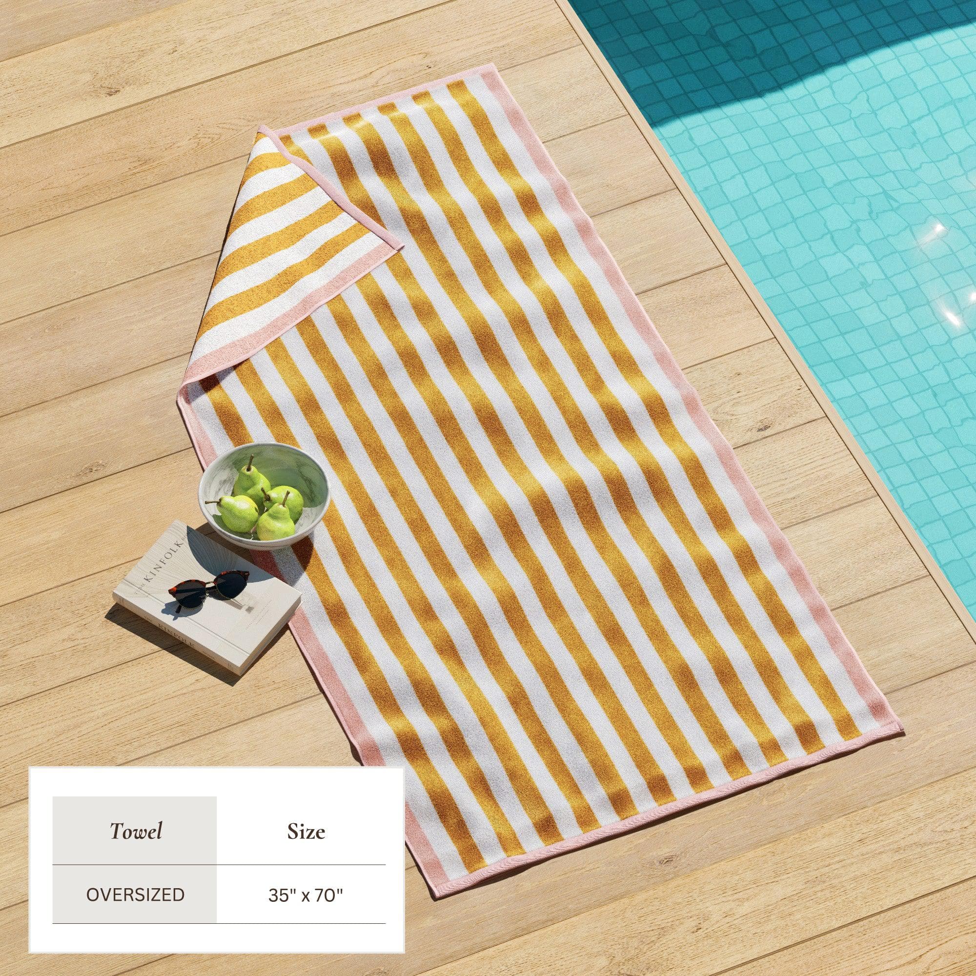 Oversized Striped Border Cabana Beach Towel - Santa Cruz - Image 23