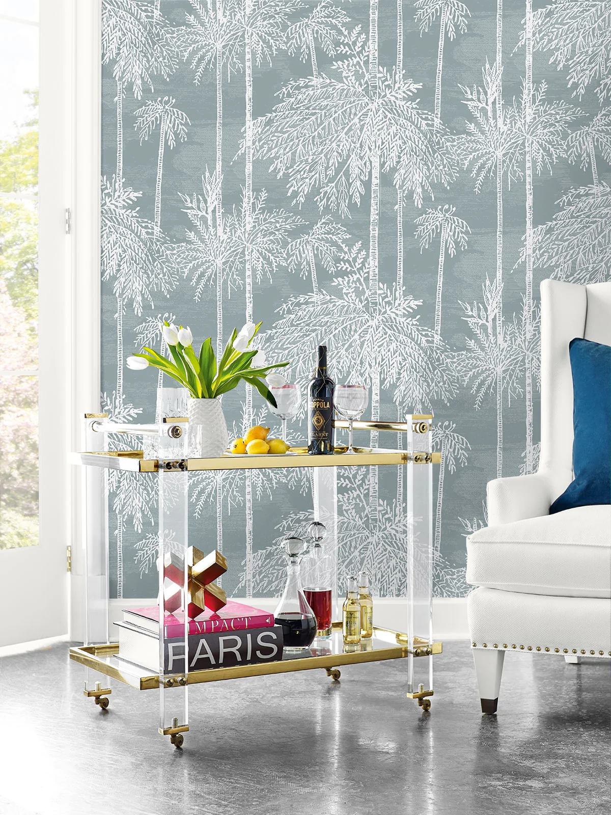 Palm Grove Embossed Vinyl Unpasted Wallpaper - Image 13
