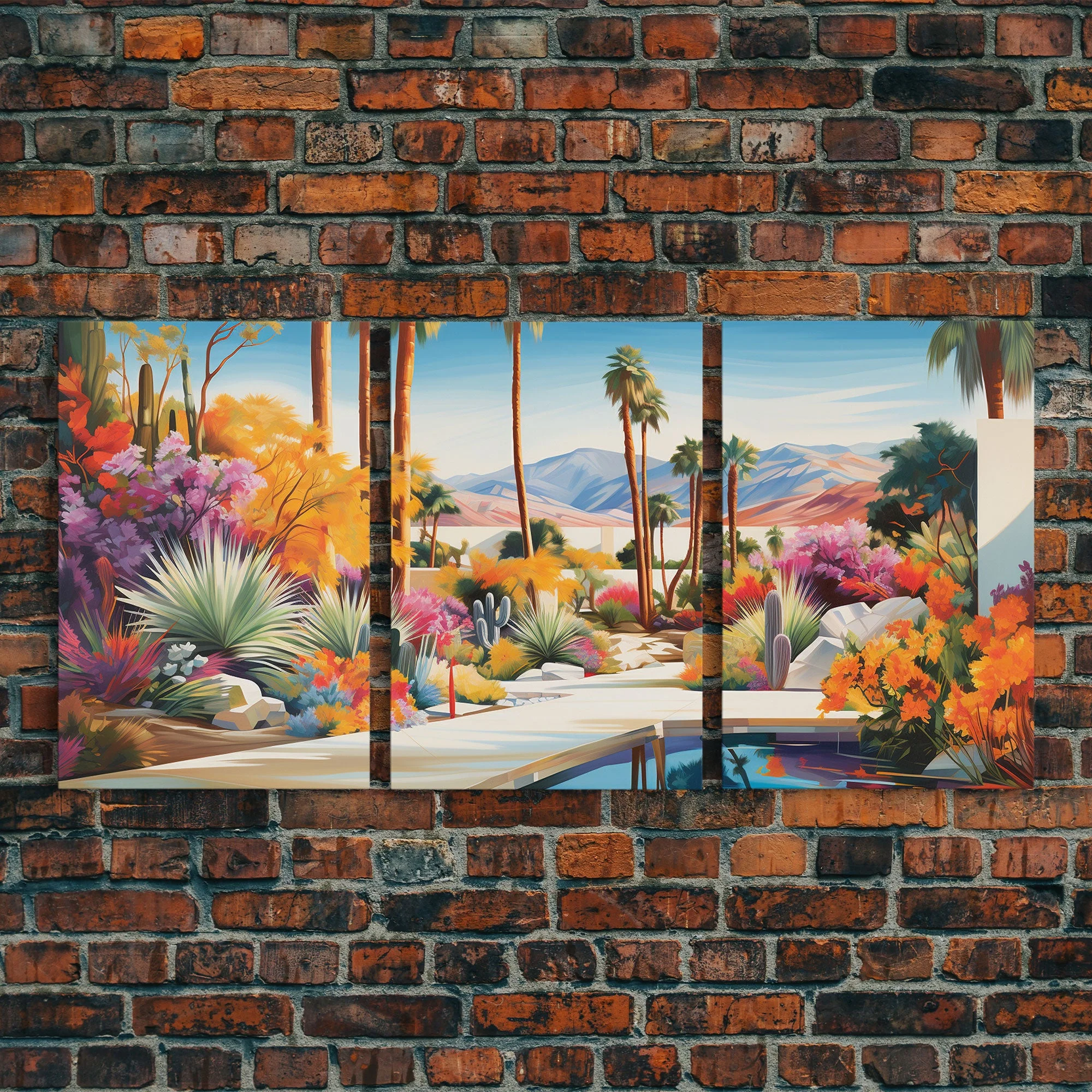 Palm Trees Art, Canvas Print, 3 Piece Wall Art - Image 5
