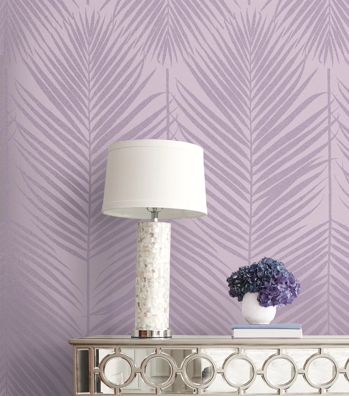 Persei Palm Glass Beaded Botanical Unpasted Wallpaper - Image 24