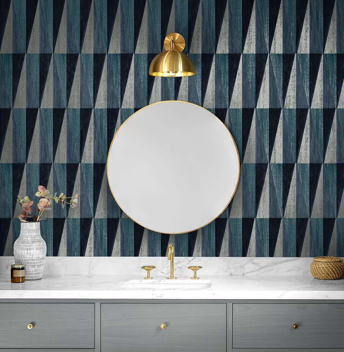 Pieced Diamonds Geometric Peel and Stick Removable Wallpaper - Image 10