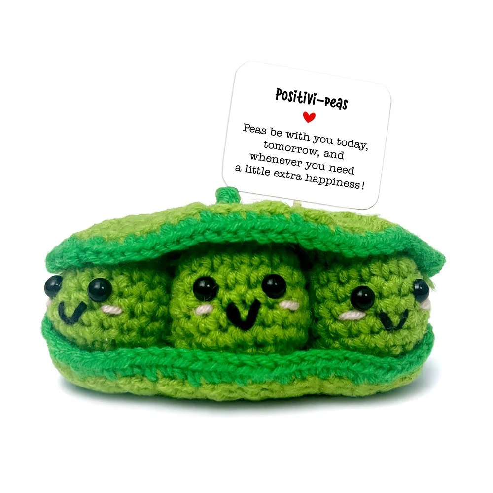 Positivity Peas Crochet Support Doll, Encouragement Gift for Children and Adults - Image 3