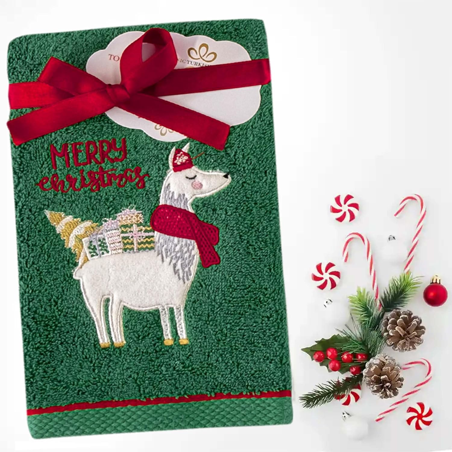 Premium 6-Piece Turkish Cotton Christmas Towel Set - Soft, Absorbent, Holiday Bathroom Decor - Image 12