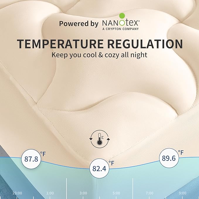 Premium Cooling Mattress Pad Beige - Image 3