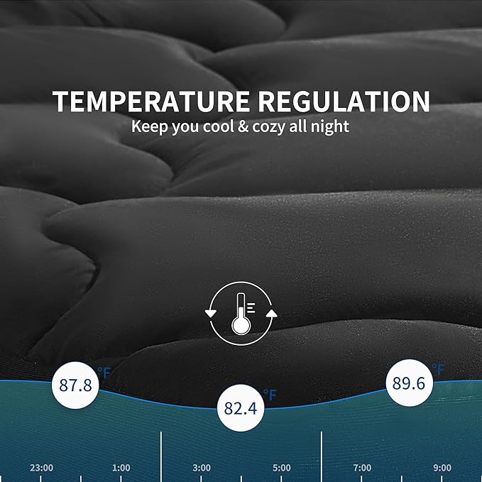Premium Cooling Mattress Pad - Black - Image 3