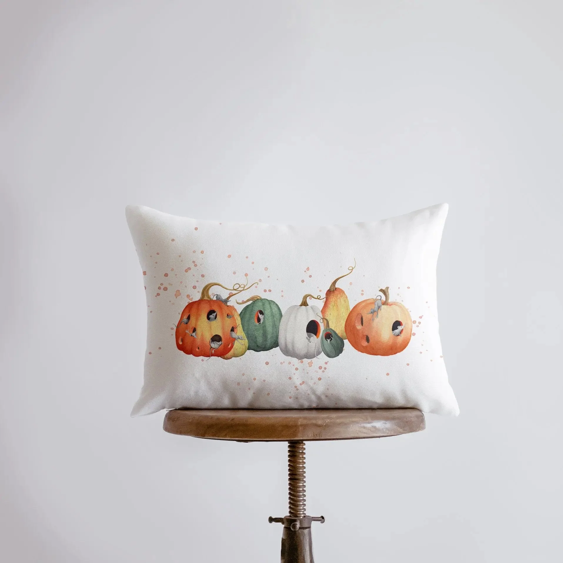 Pumpkins and Mice, Throw Pillow Cover
