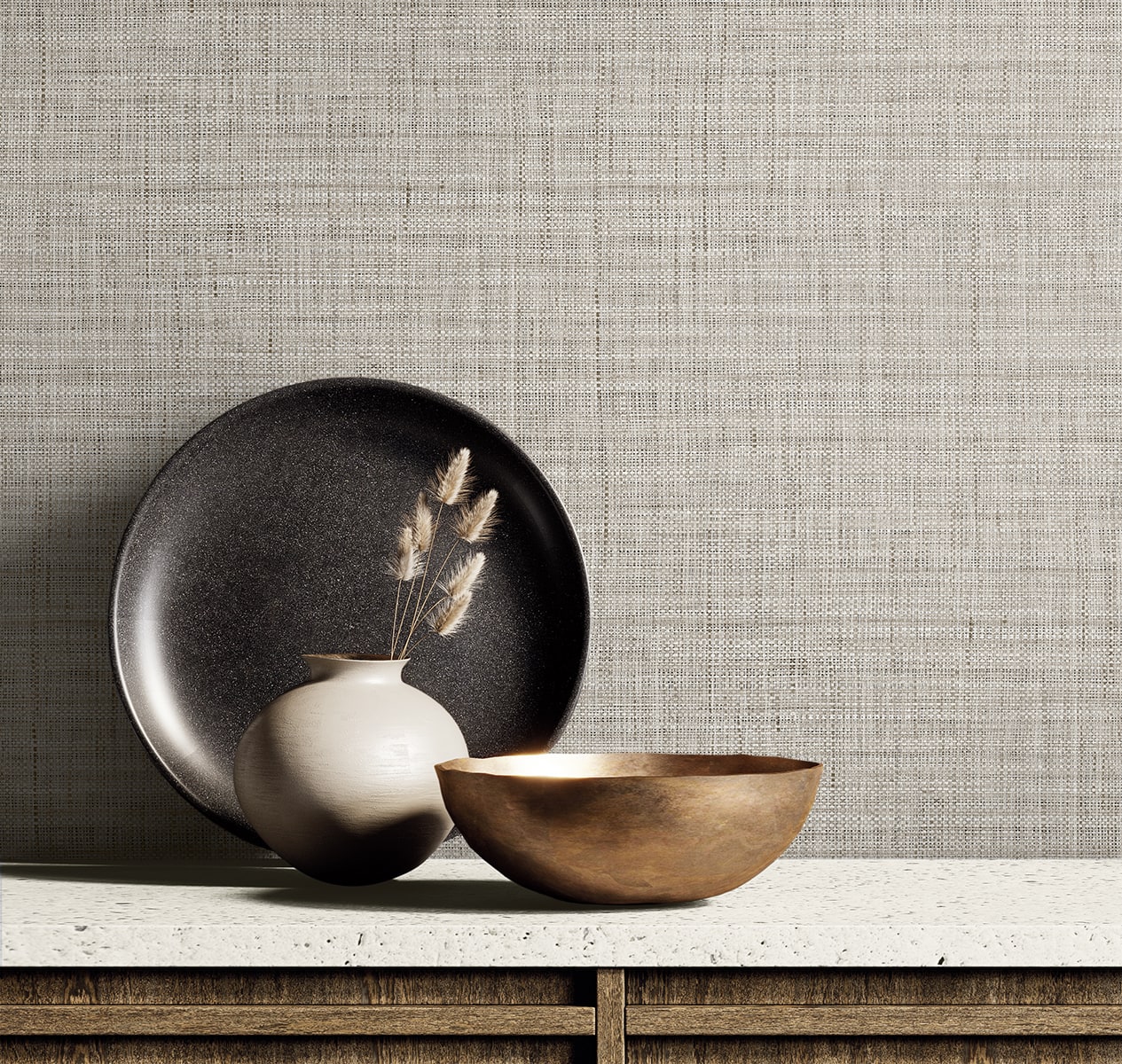 Raffia Harvest Twine Faux Weave Embossed Vinyl Unpasted Wallpaper - Image 21