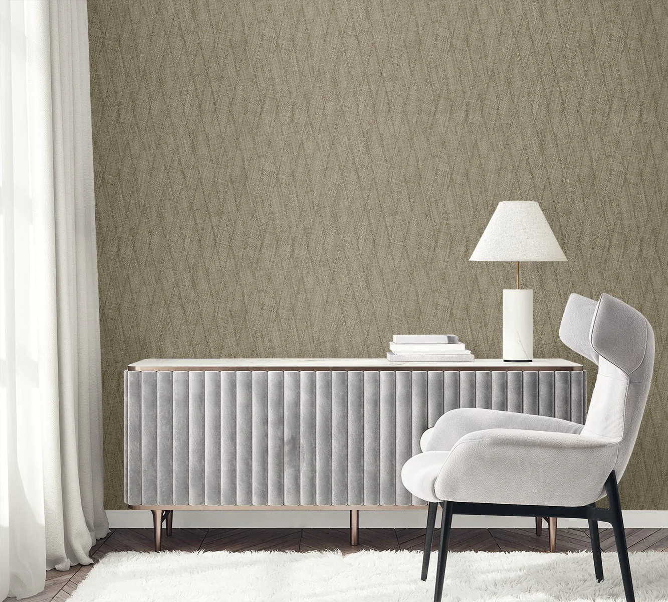 Raffia Sun Woven Embossed Vinyl Unpasted Wallpaper - Image 10