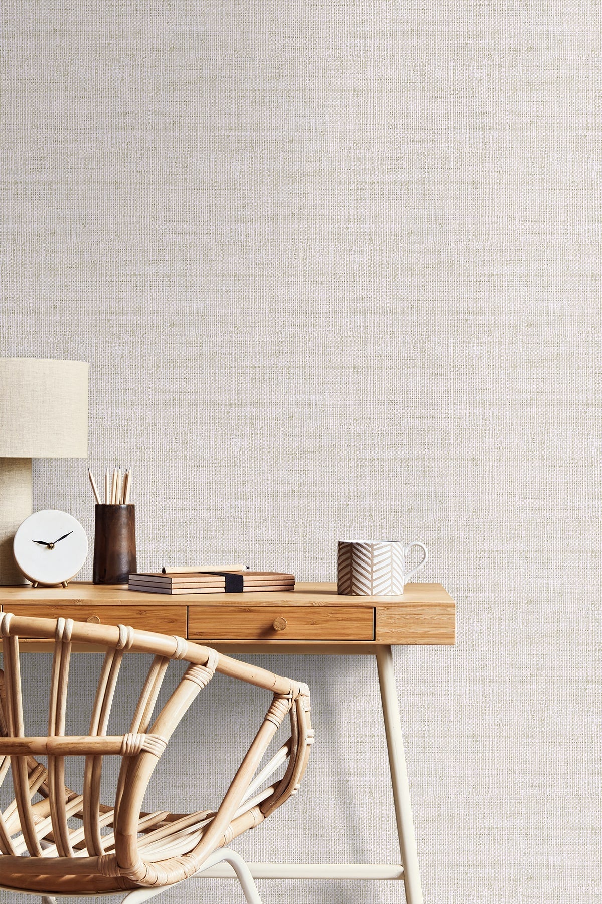 Raffia Wild Bind Faux Weave Embossed Vinyl Unpasted Wallpaper - Image 6