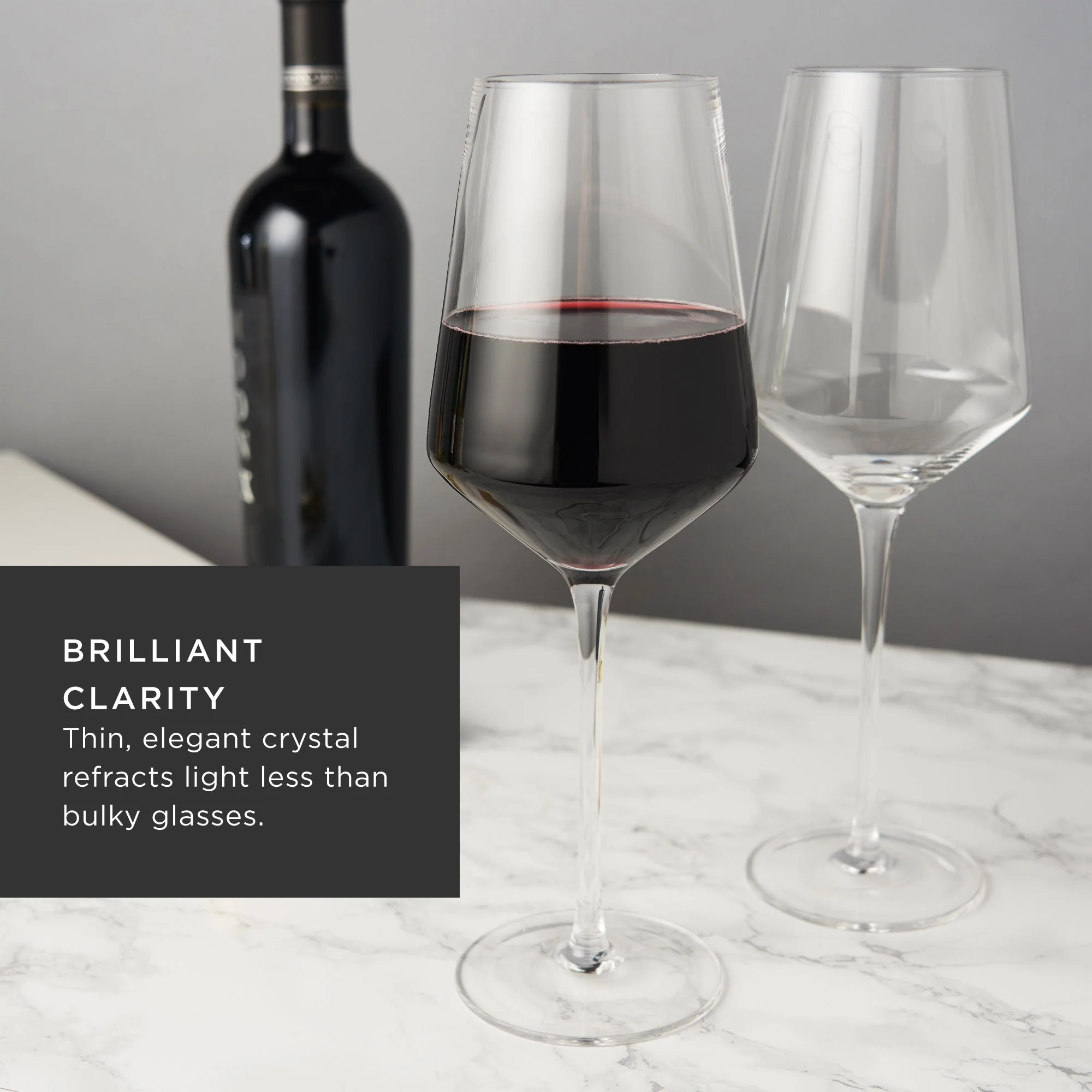 Raye Angled Crystal Bordeaux Decanter & Wine Glass Set - Image 6