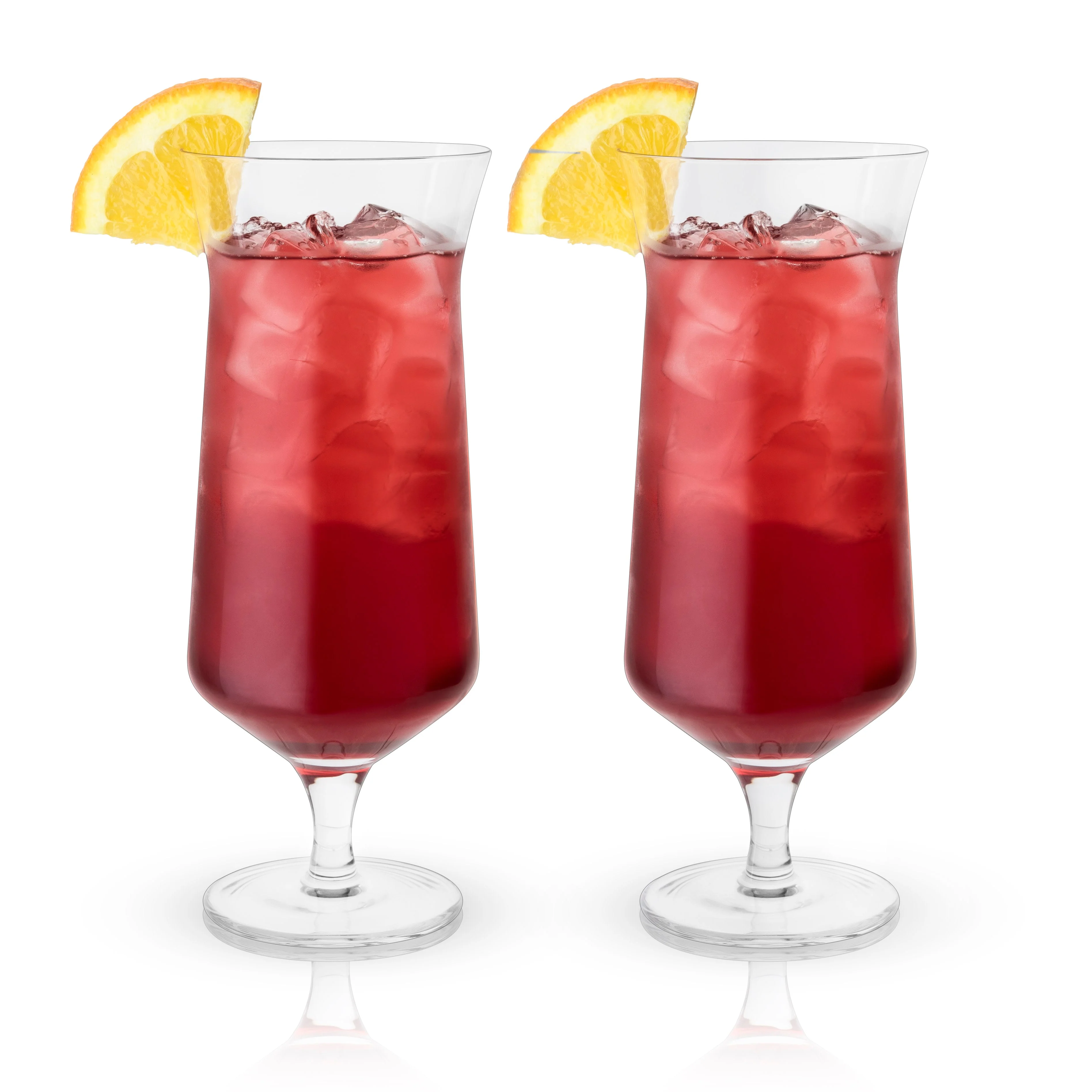 Raye Angled Crystal Hurricane Glasses Set of 2 - Image 2