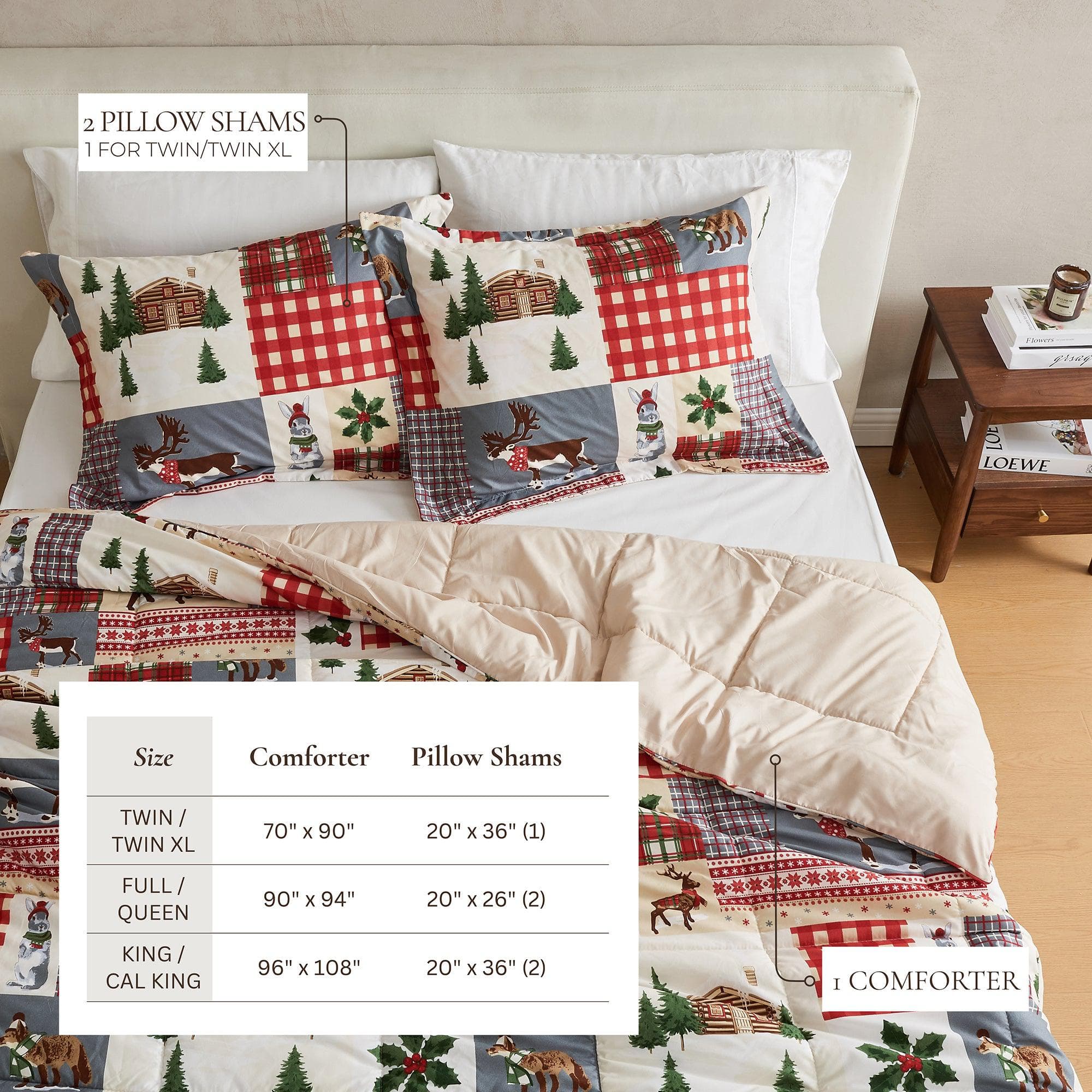 Reversible Christmas Comforter and Sham Set - Holiday / Lodge Odette Collection - Image 17