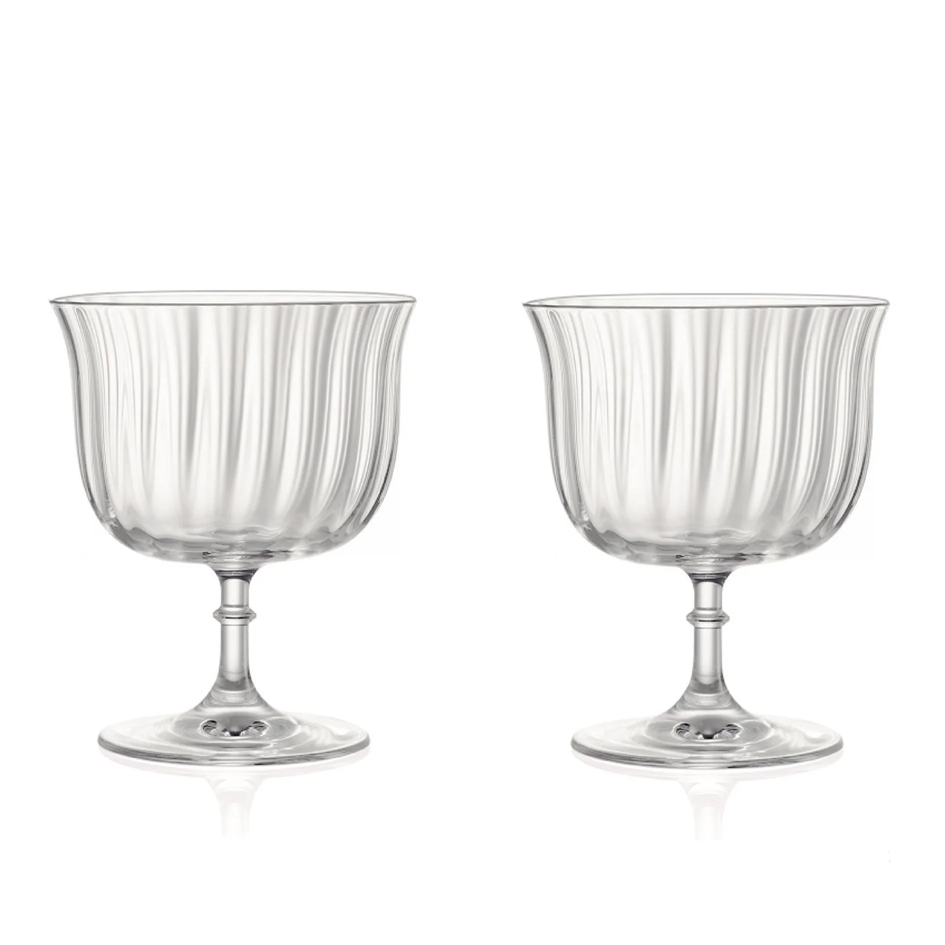 Rims Orient-Coupe Dessert/Paloma Ribbed Martini & Wine Glasses - (Lotus) - 9.25oz - Image 7