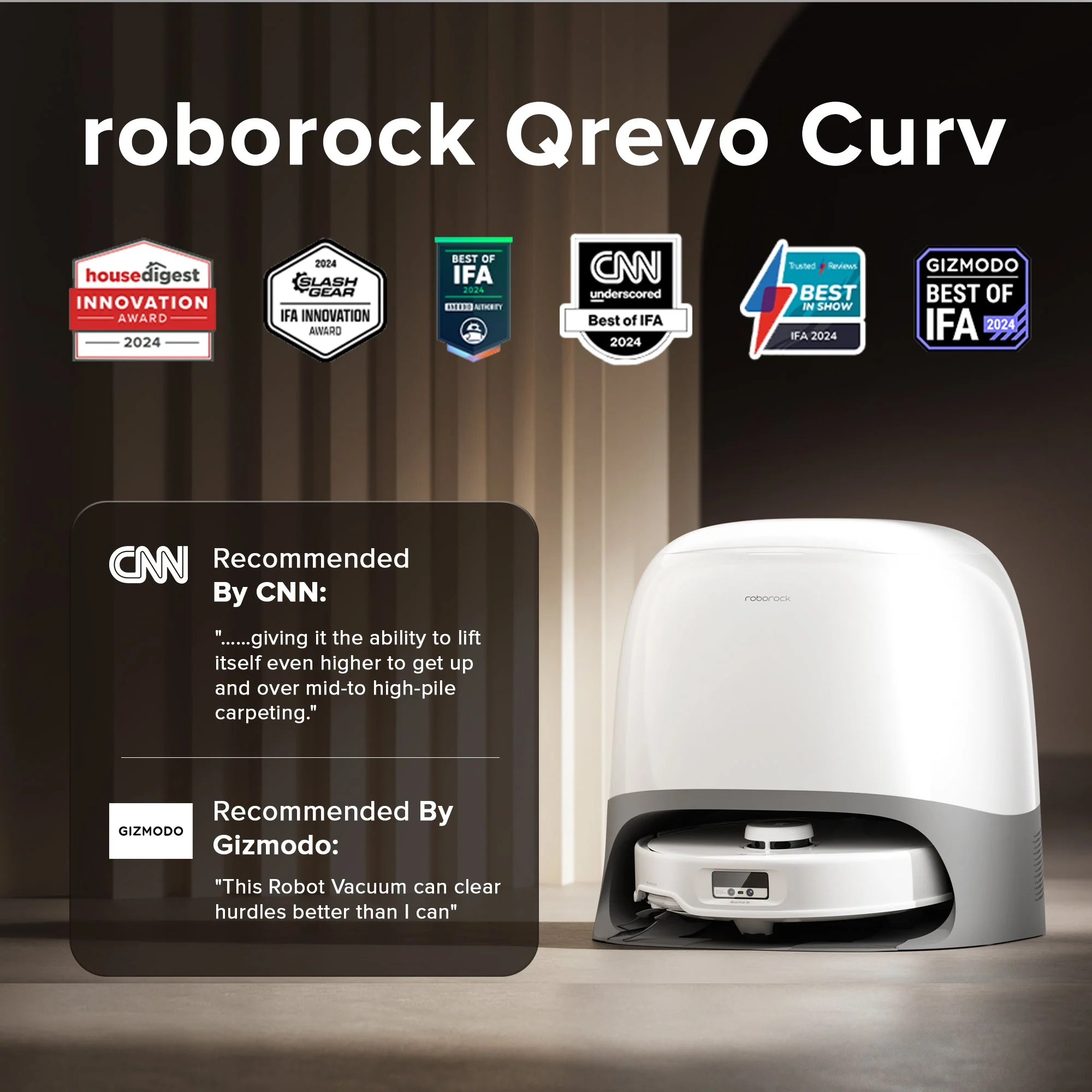Roborock Qrevo Curv Robot Vacuum with Multifunctional Dock 3.0 - Image 2