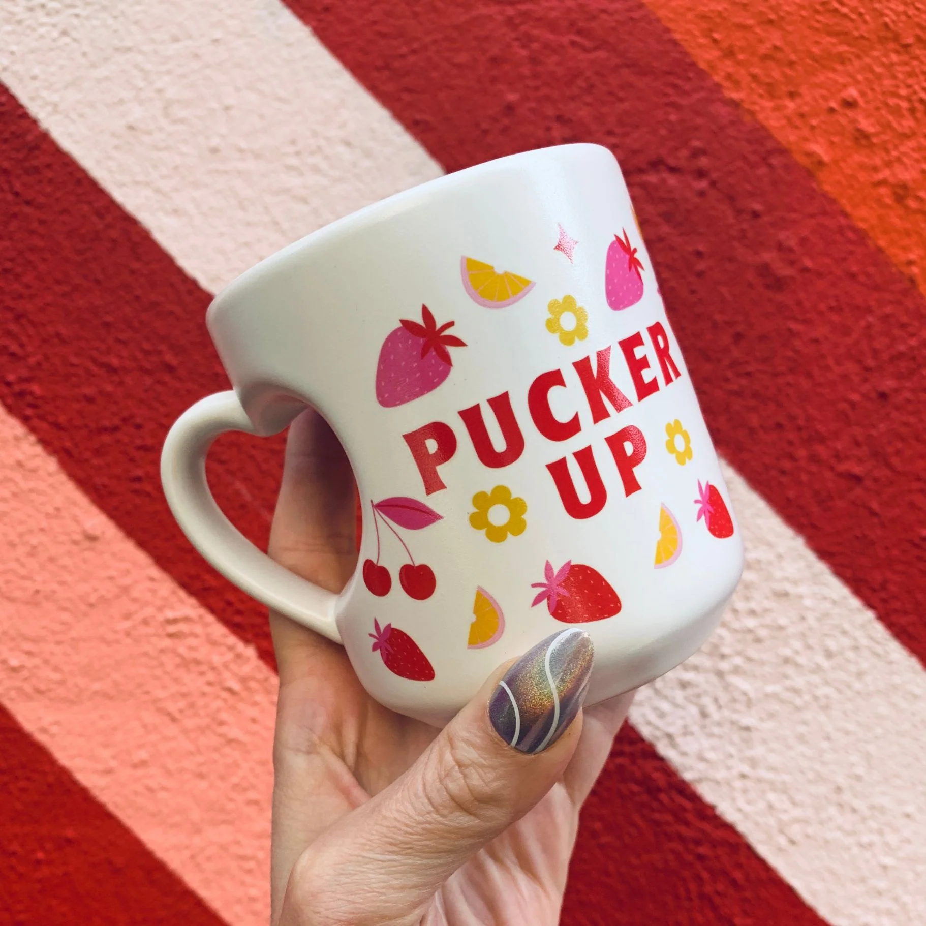 Romance, Pucker Up, Heart Shaped Handle Mug, 12oz - Image 4