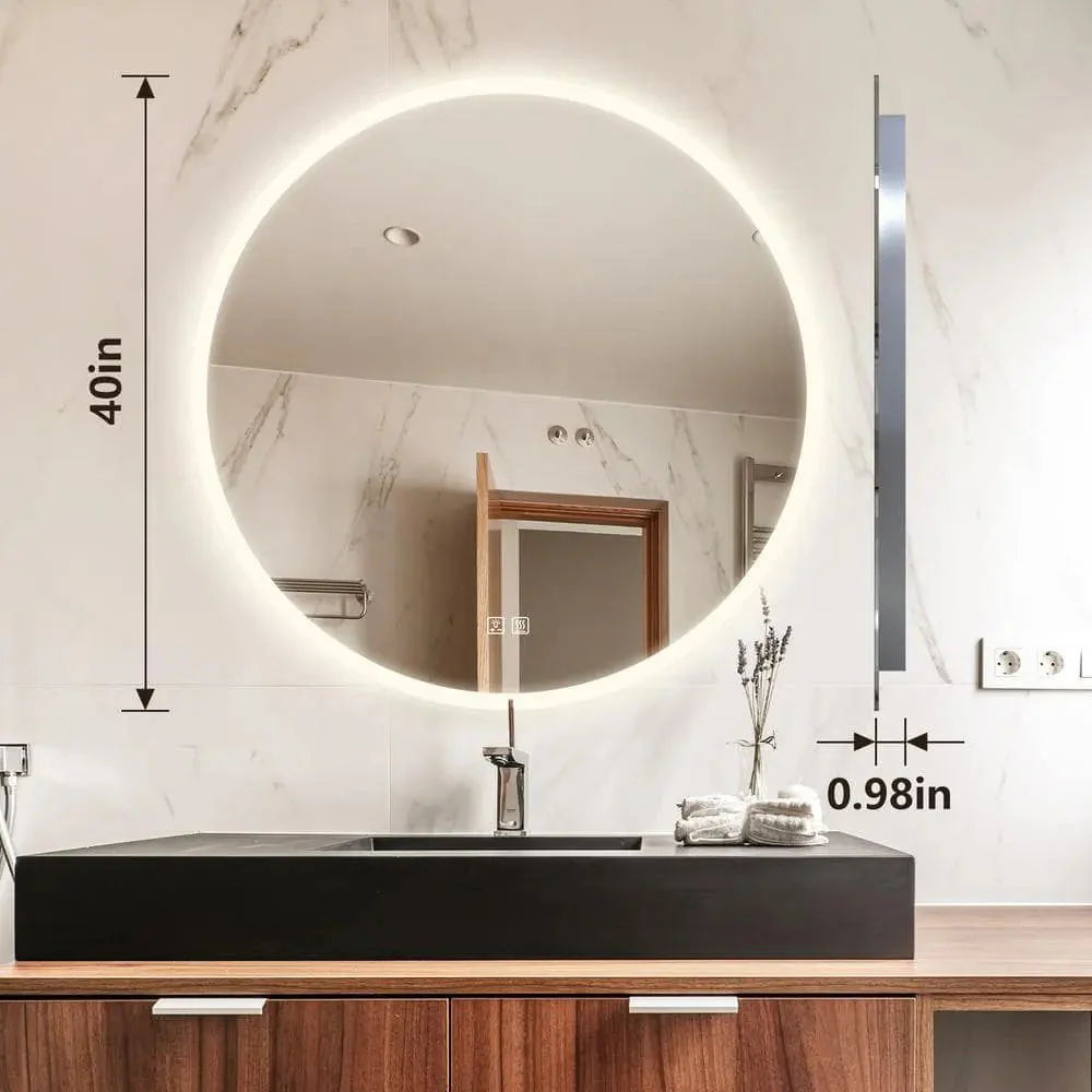 Round Backlit LED Vanity Mirrors With Dimmable Lights - Image 8