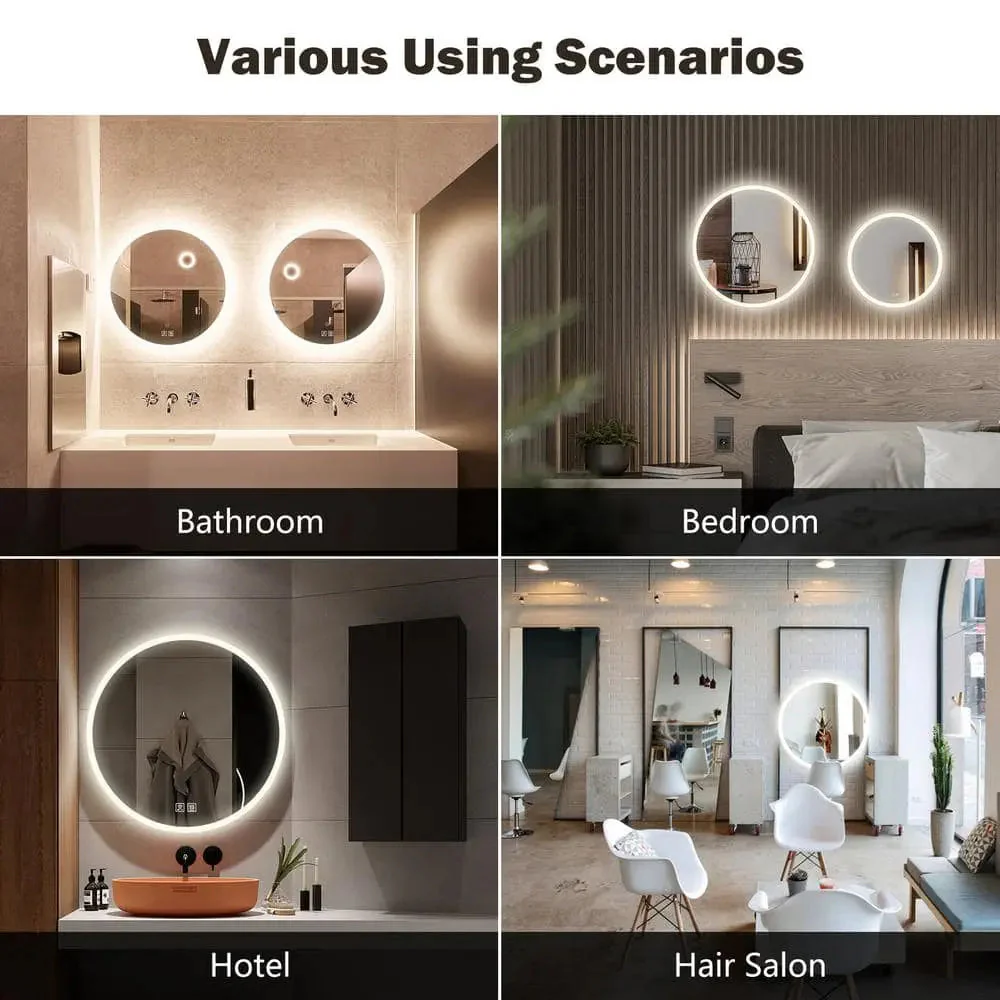 Round LED Bathroom, Vanity Mirror With Dimmable Lights - Image 6