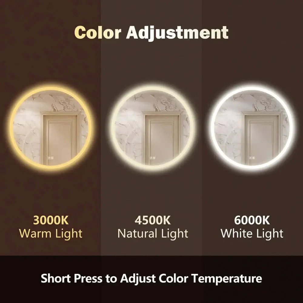 Round LED Bathroom, Vanity Mirror With Dimmable Lights - Image 9