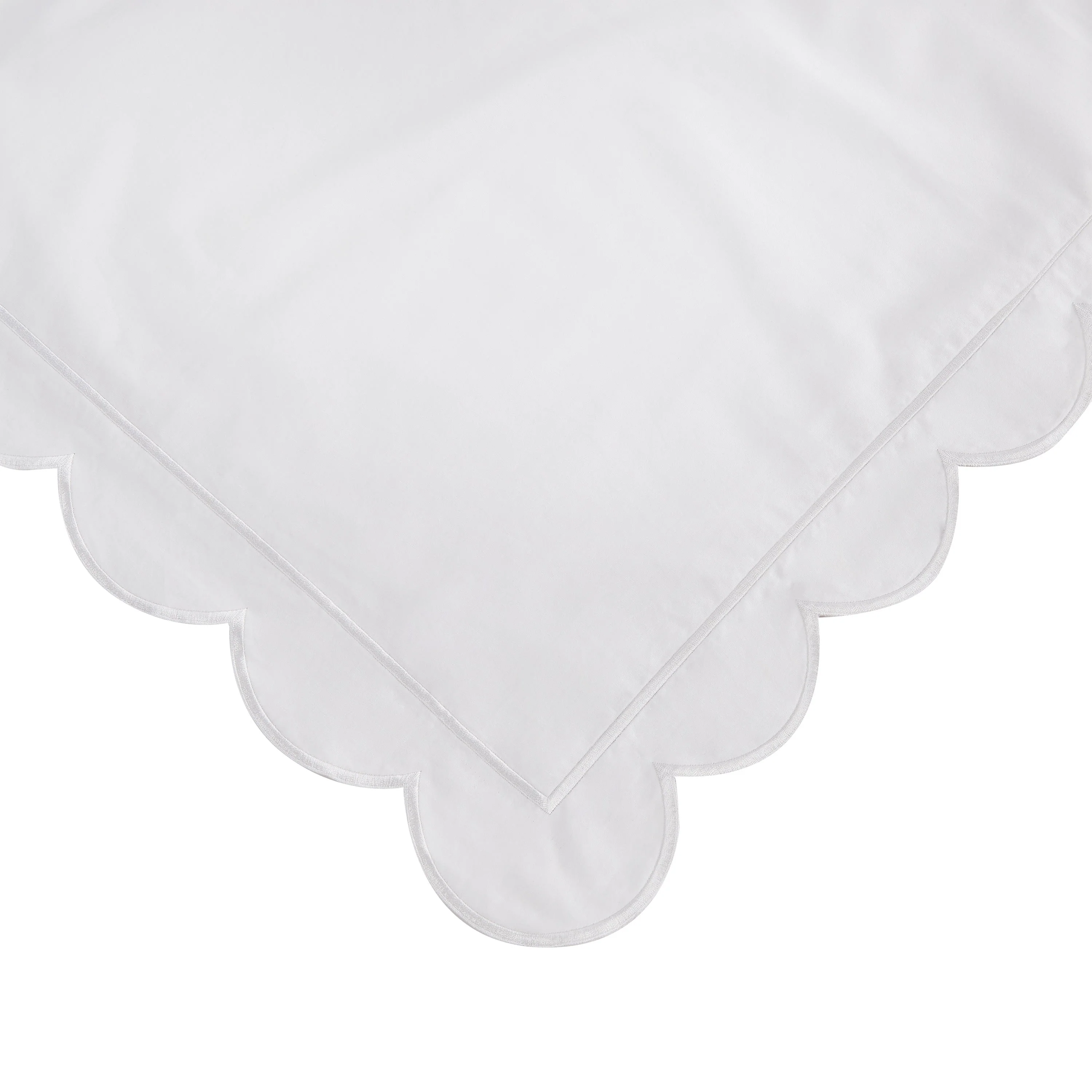 Scallop Frame Embroidered Cotton Percale Euro Sham Pair - Image 10