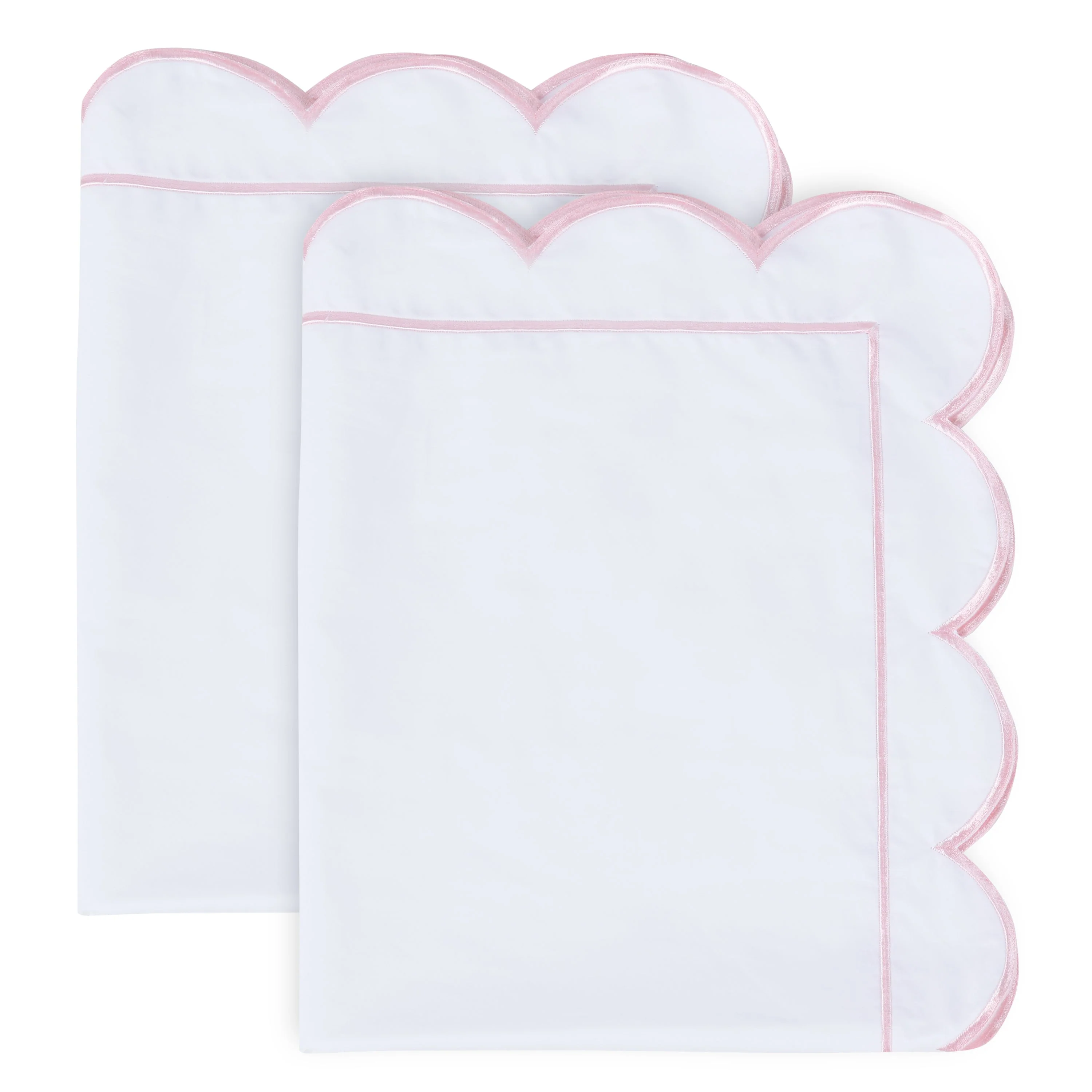 Scallop Frame Embroidered Cotton Percale Euro Sham Pair - Image 6