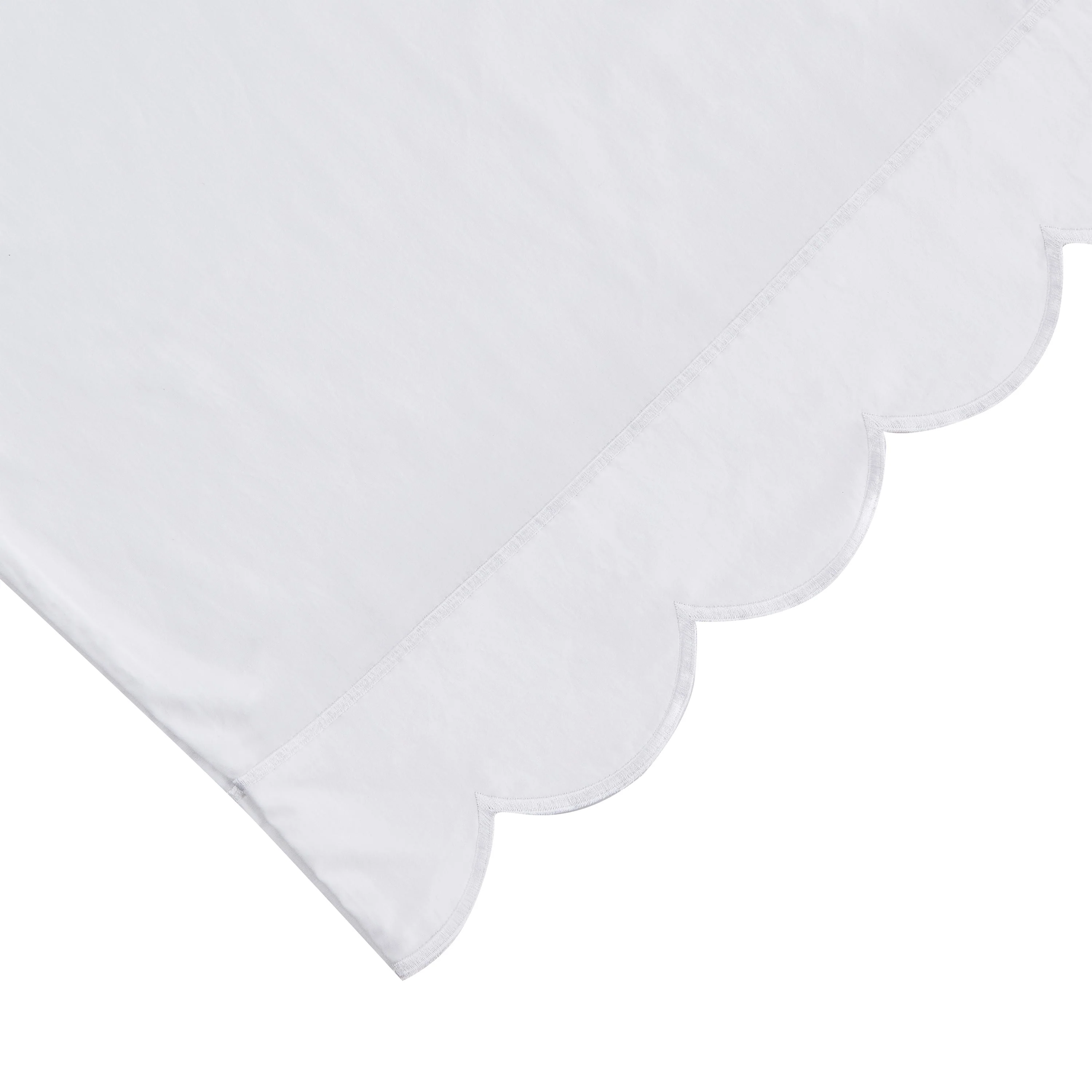 Scallop Frame Embroidered Cotton Percale Sheet Set - Image 13