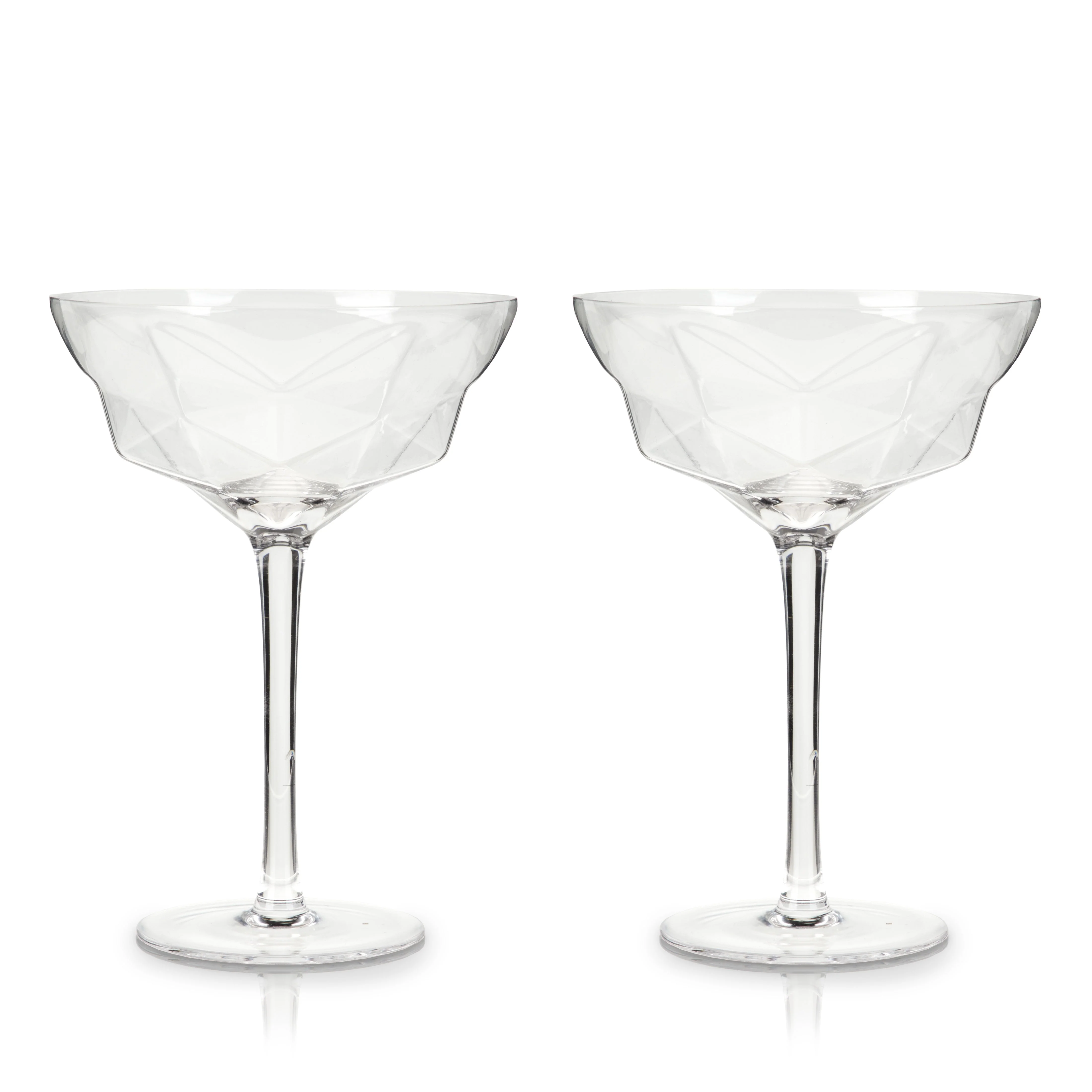 Seneca Faceted Crystal Martini Glasses Set of 2 - Image 4