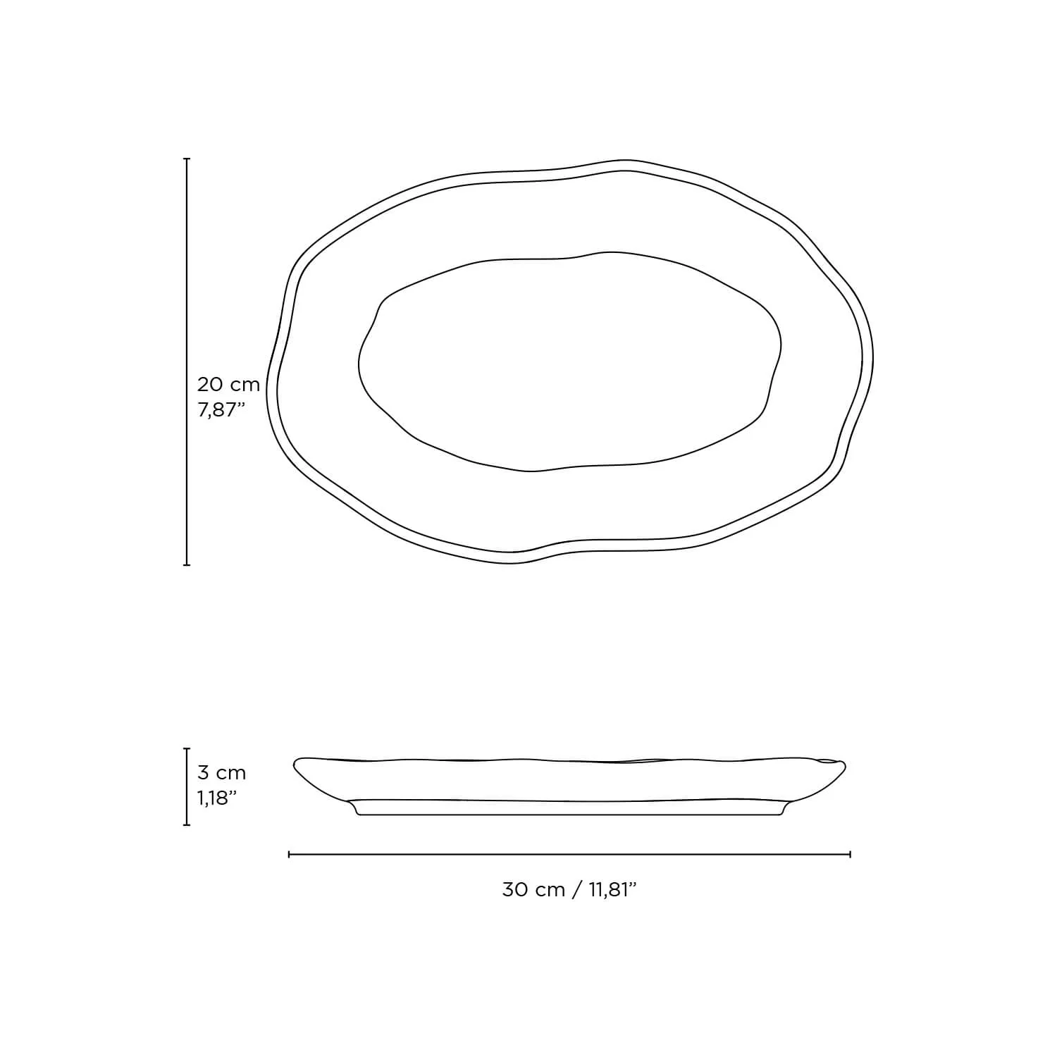 Shallow Bio Oval Platter Medium Set of 4 - Image 54
