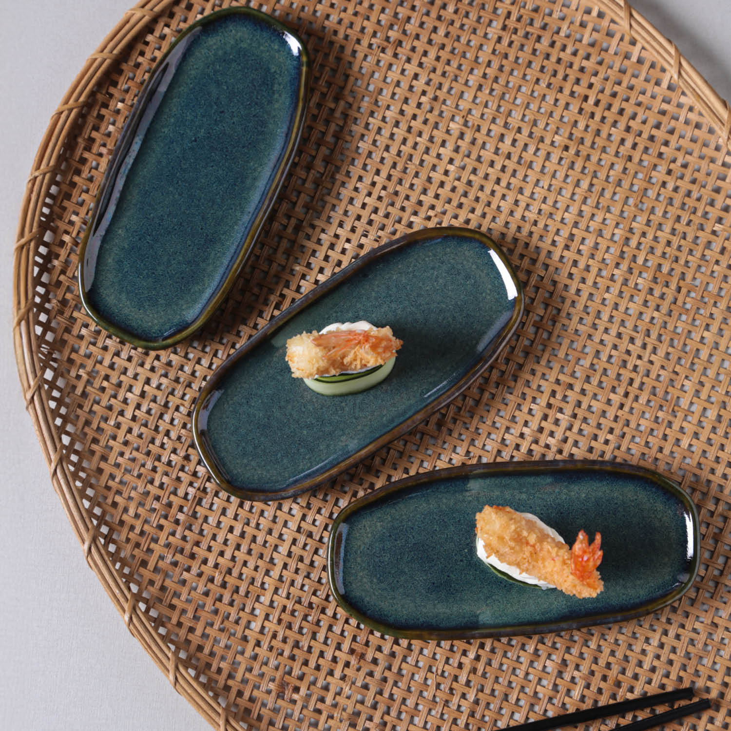 Shallow Organic Oval Platter Mini Set of 4 - Image 59