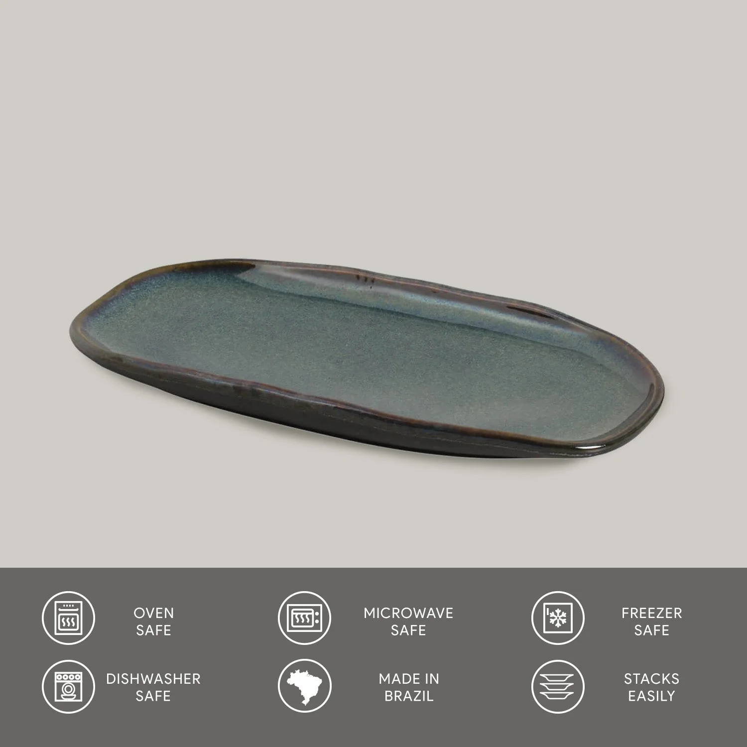 Shallow Organic Oval Platter Small Set of 4 - Image 60