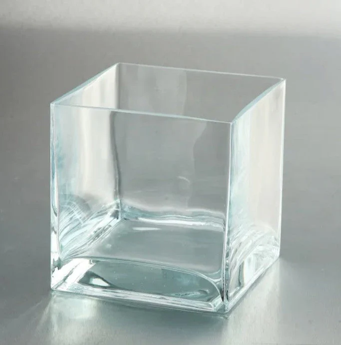 Short Square Glass Vase