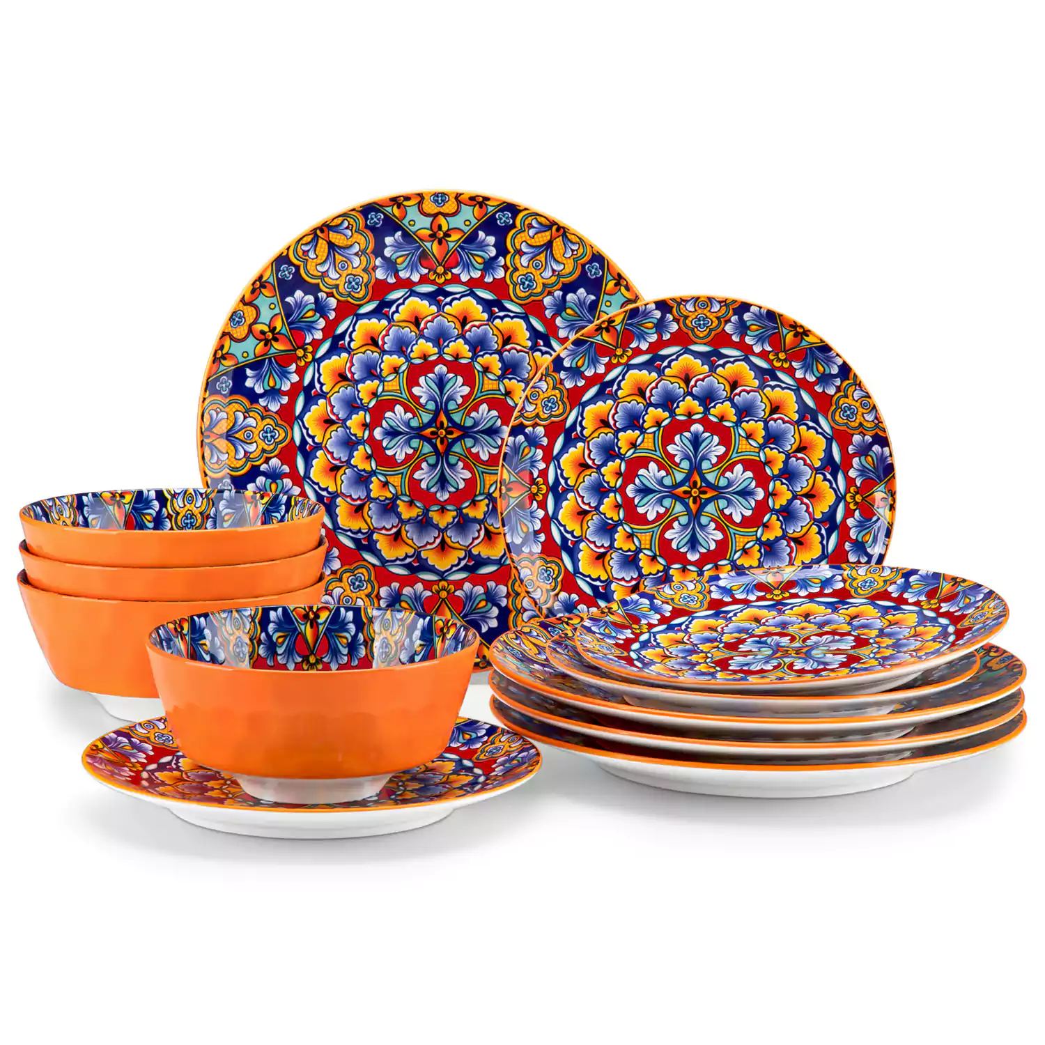 Simi 12 Piece Dinnerware Set with Front-Only Pattern - Image 12