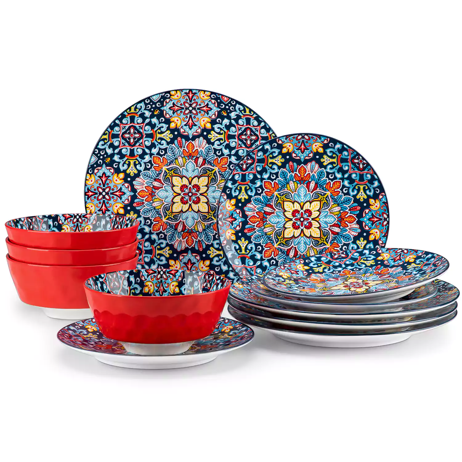 Simi 12 Piece Dinnerware Set with Front-Only Pattern - Image 22